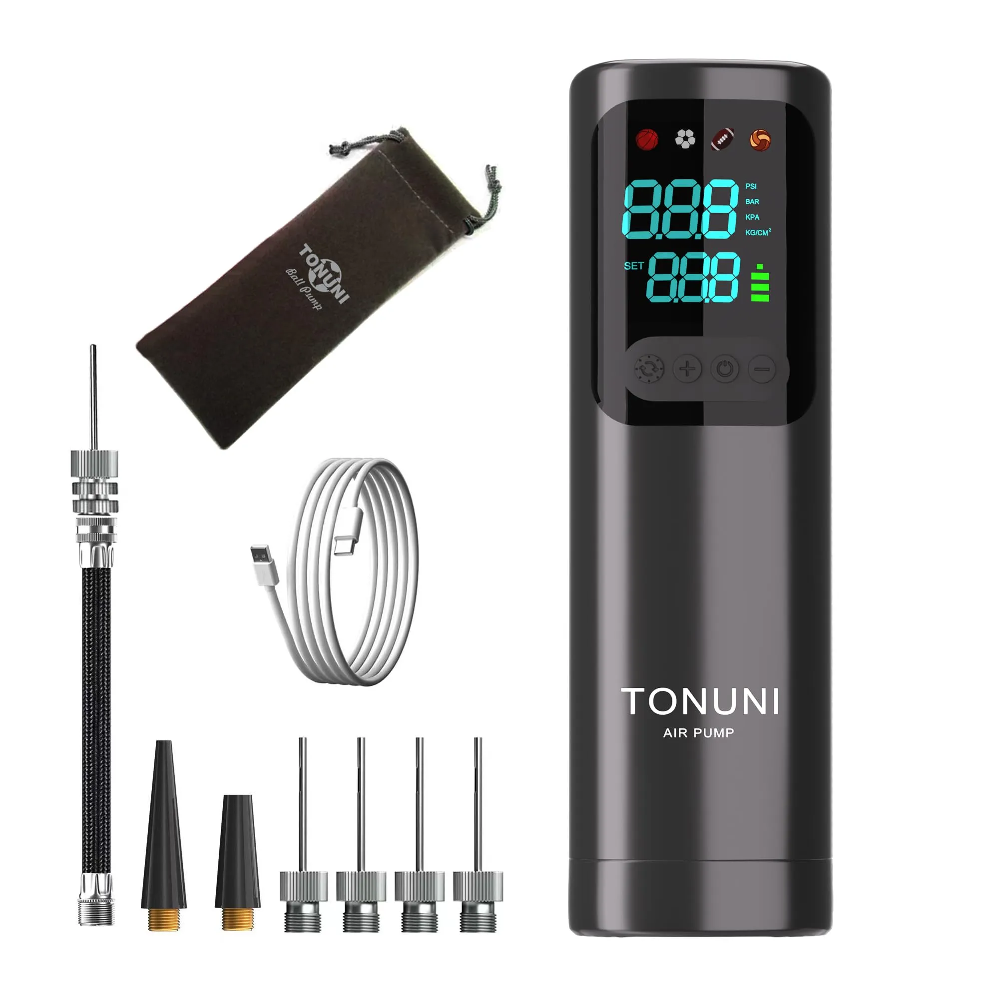 Pompa a Sfera Elettrica Portatile con Display Digitale e Torcia LED