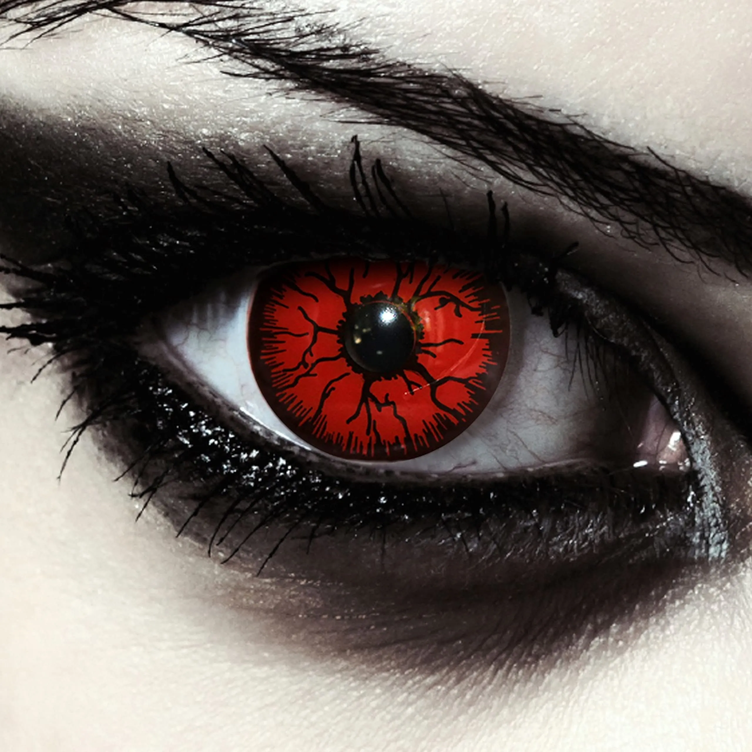 DESIGNLENSES Lenti a Contatto Colorate Rosse - Trasforma il Tuo Look per Halloween e Cosplay