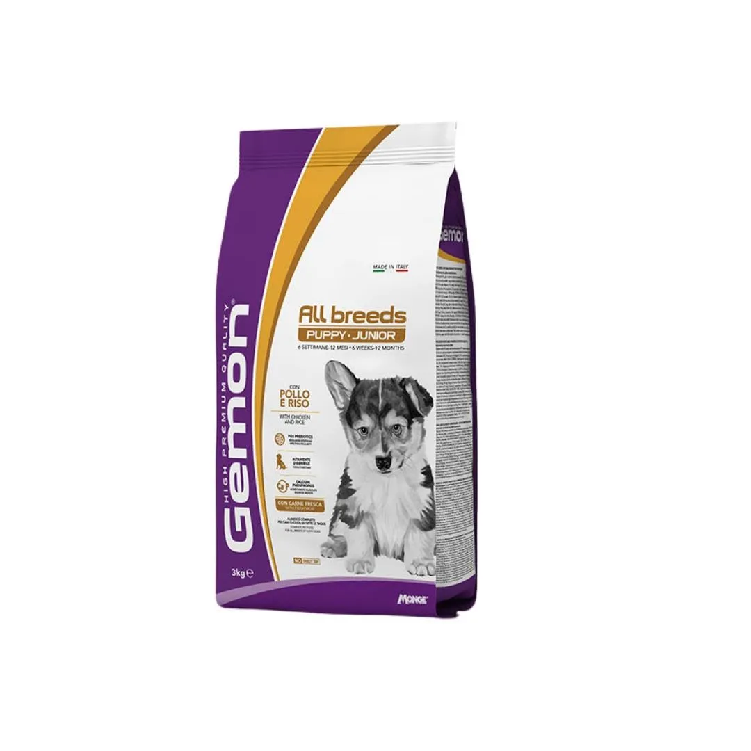 Gemon All Breeds Puppy Junior Pollo e Riso 3kg