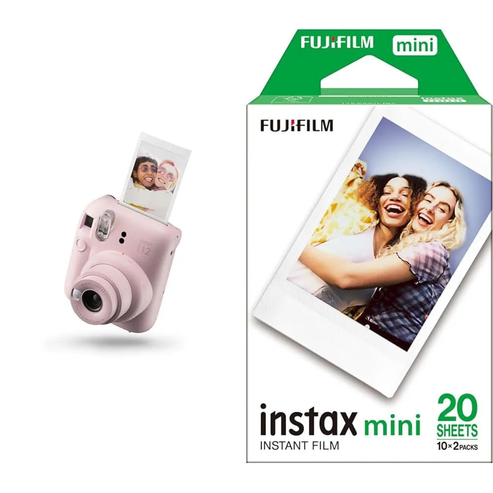 Fujifilm instax mini 12 Blossom Pink Kit - Macchina Fotografica Istantanea con 20 Pellicole