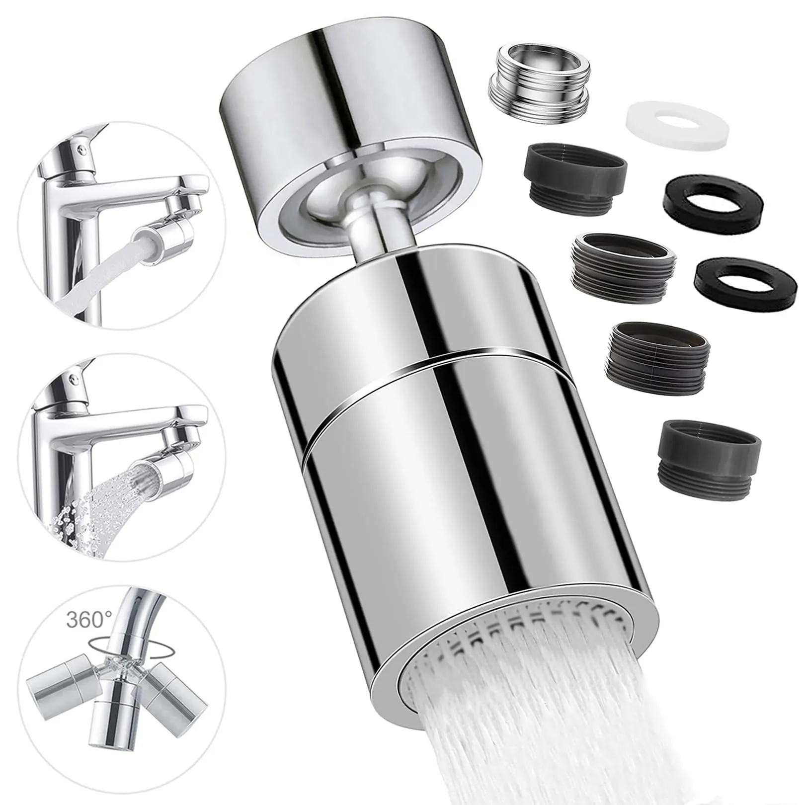 Aeratore Rubinetto Cucina Girevole a 360° con 2 Modalità
