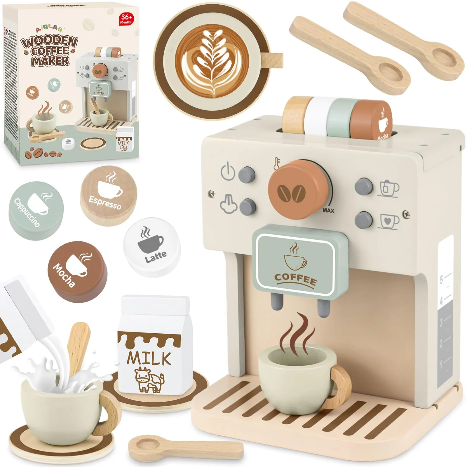 Airlab Macchina Caffè Giocattolo in Legno per Bambini