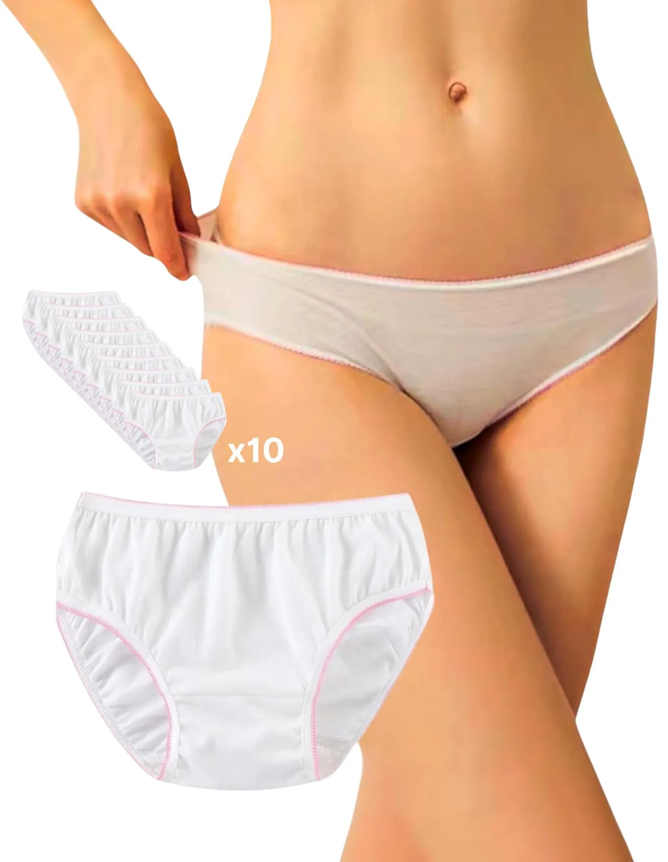 goMinisan Slip Donna Monouso in Cotone - Confezione da 10