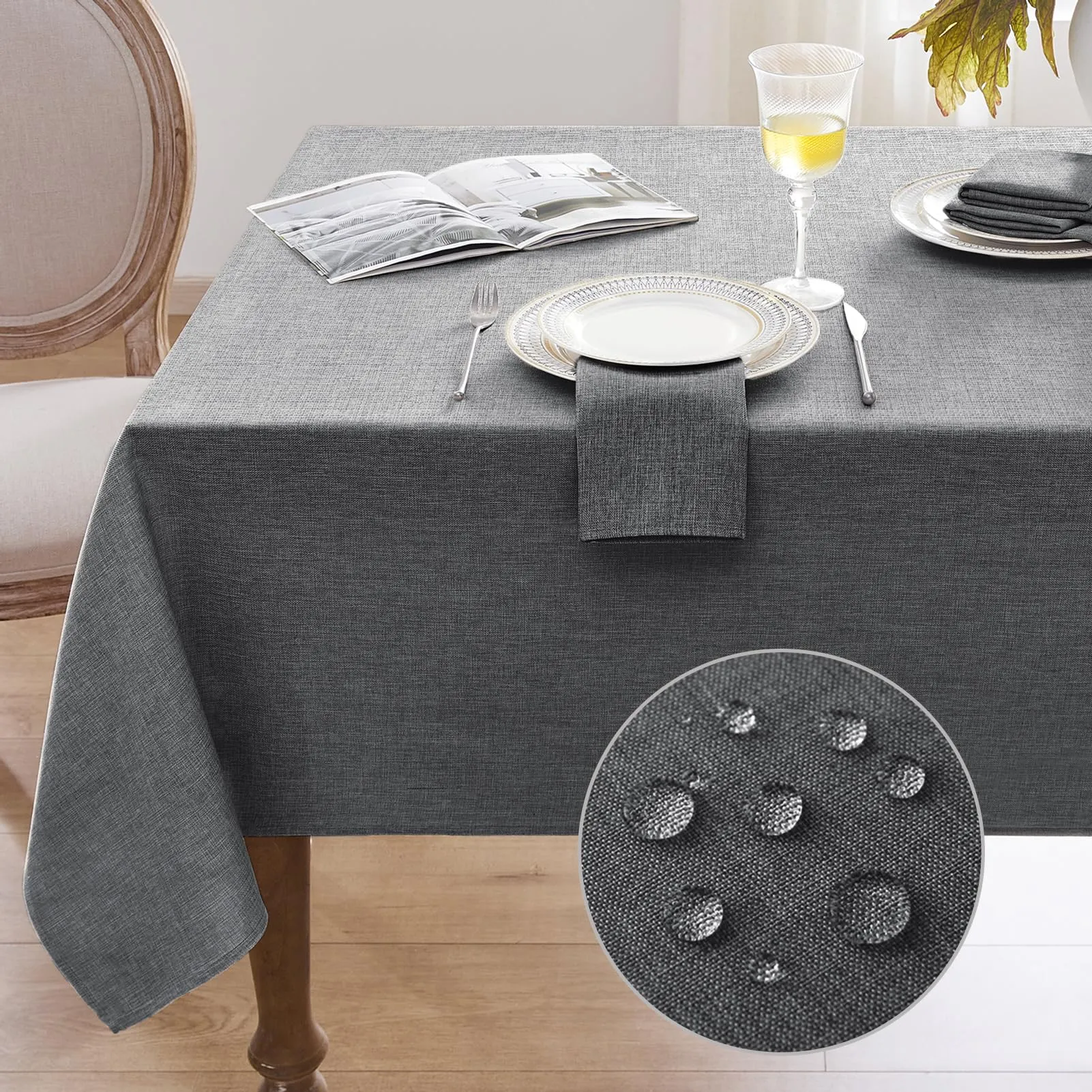 Softalker Tovaglia Antimacchia Rettangolare Grigia 240x140 cm