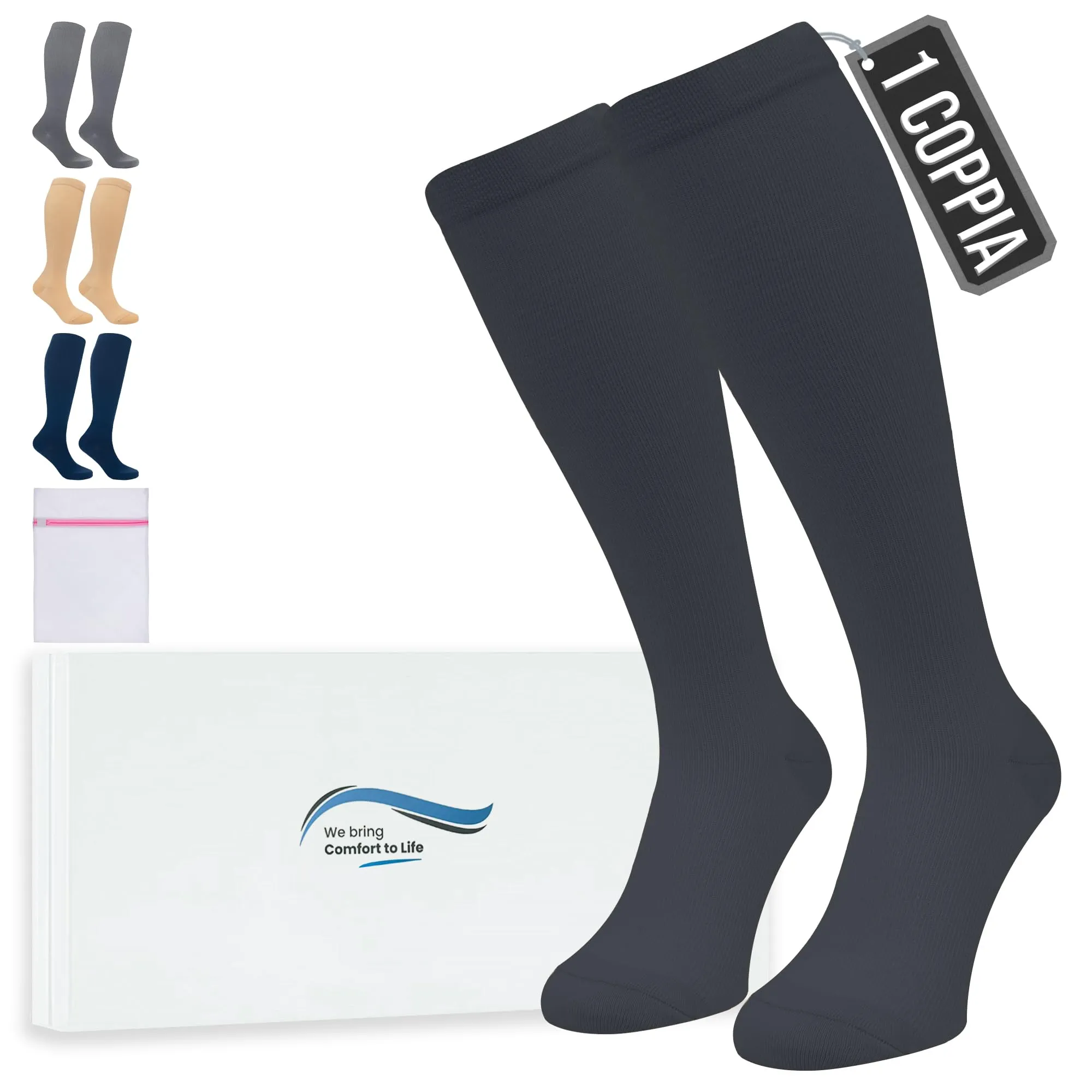 360 Relief Calze a Compressione Graduata - Nero (L/XL)