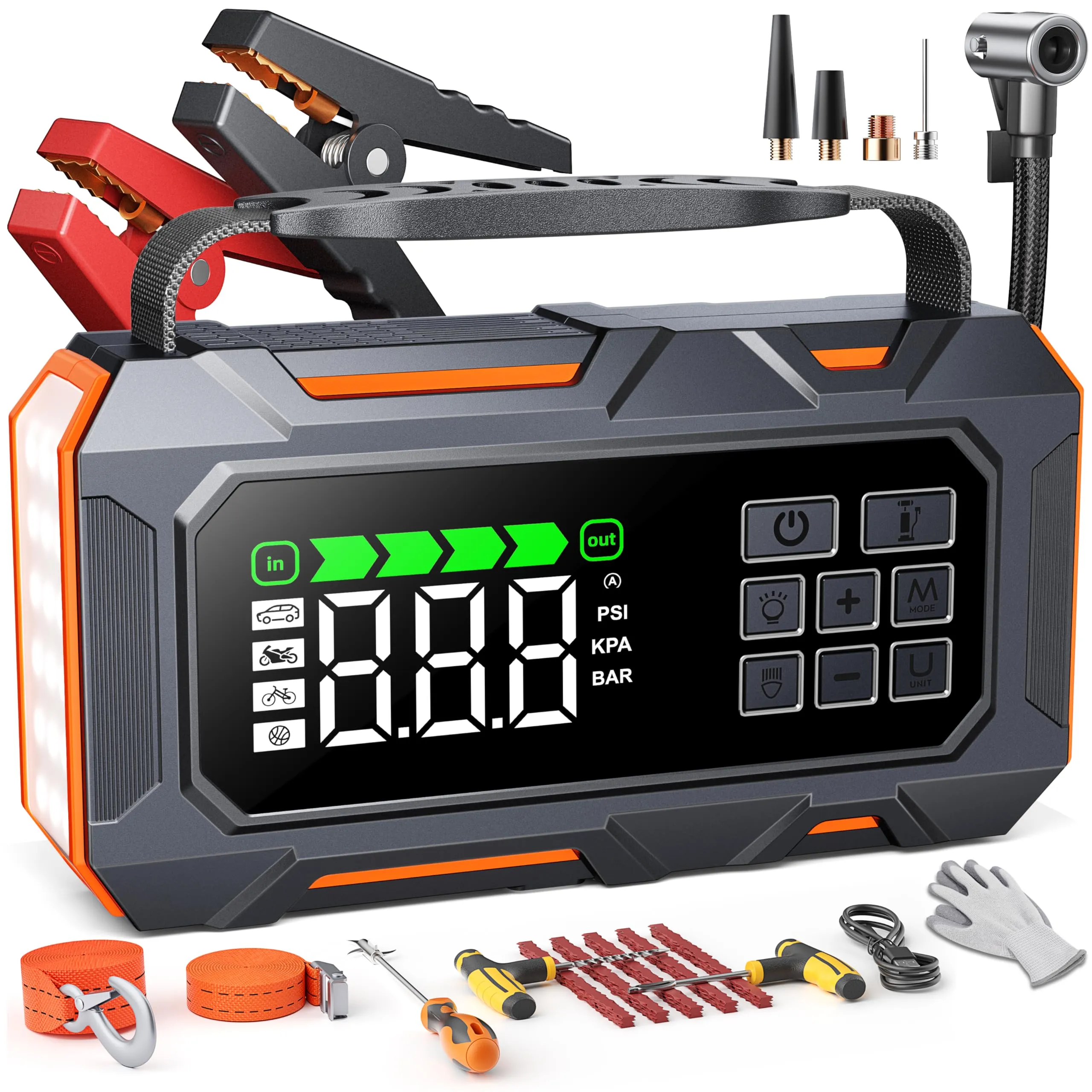 TREKURE Avviatore Auto 14-in-1 con Compressore 6500A