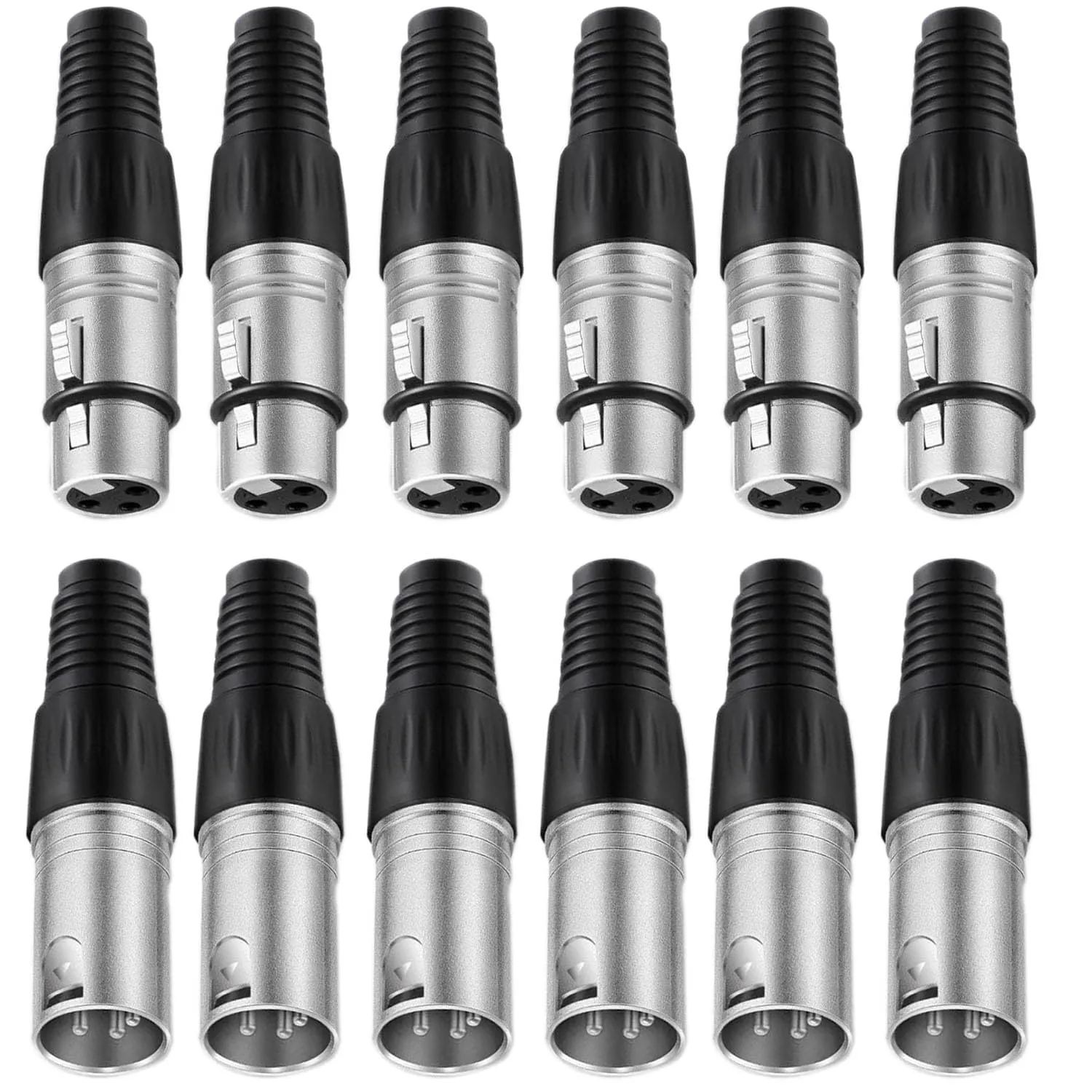 VISSQH 12 pezzi Connettori XLR a 3 pin per Microfono e Audio