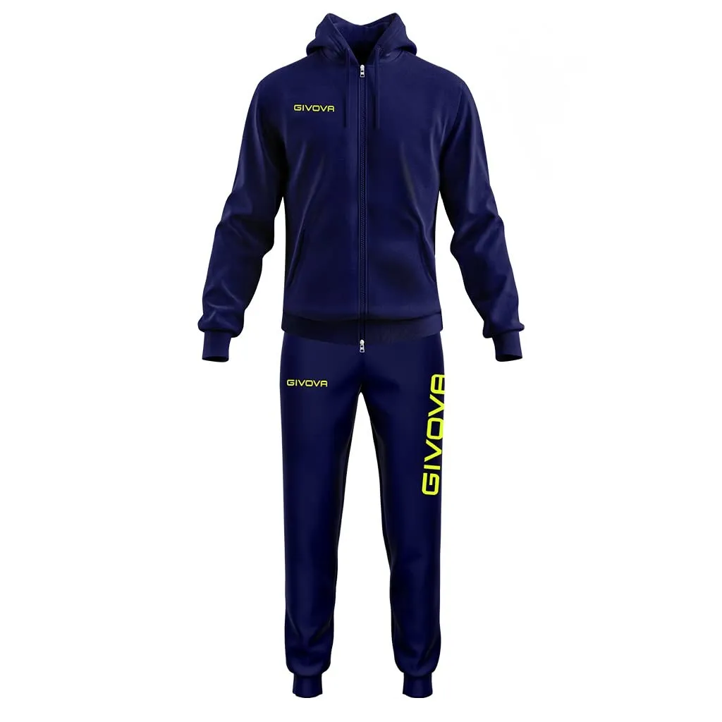 GIVOVA TUTA KING FELPA BLU/GIALLO FLUO Tg. M