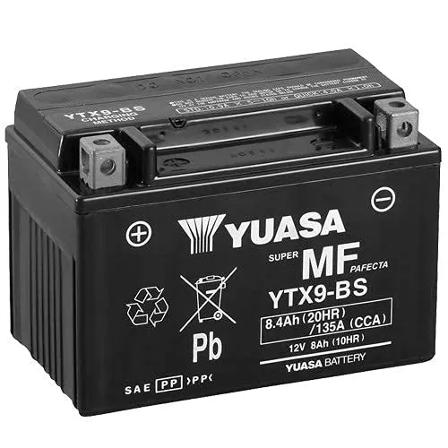 Batteria Moto Yuasa YTX9-BS - Senza Manutenzione - 12V 8Ah
