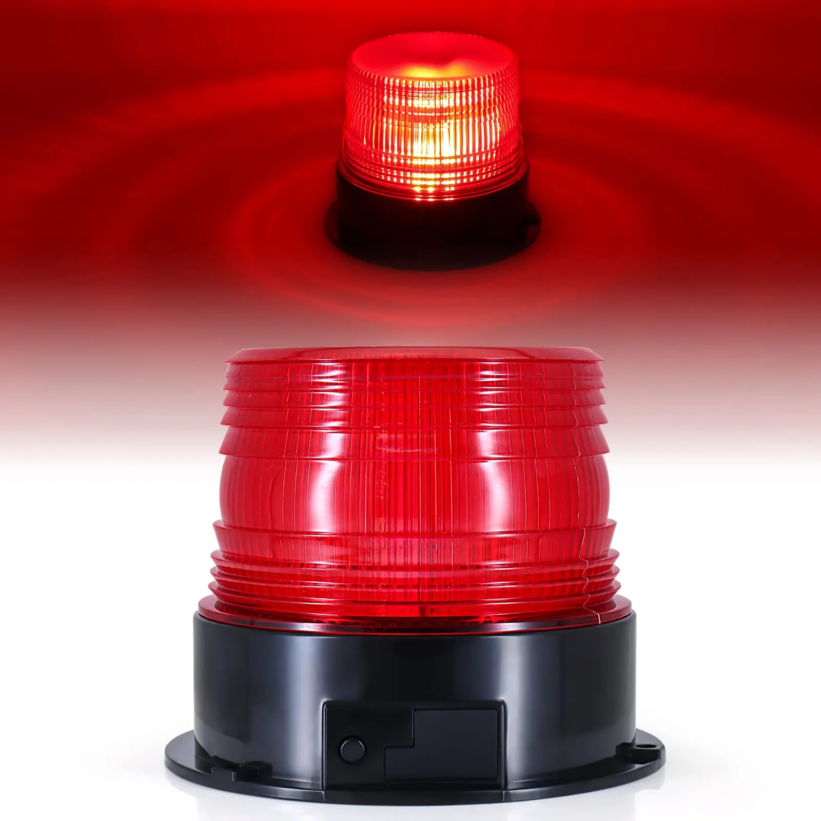Luce Stroboscopica LED Lampeggiante Dinfu 12V con Base Magnetica