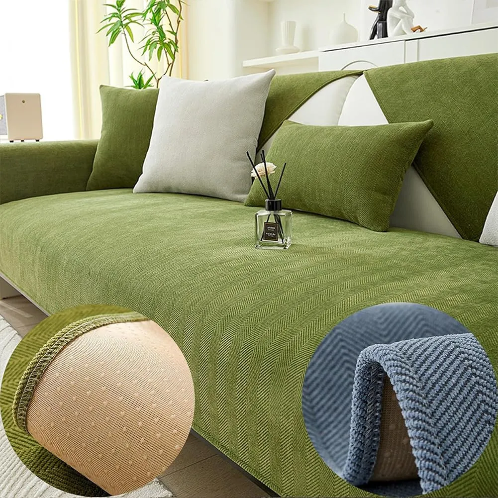 Funnyfuzzy Copridivano in Ciniglia a Spina di Pesce Grigio 110x160 cm