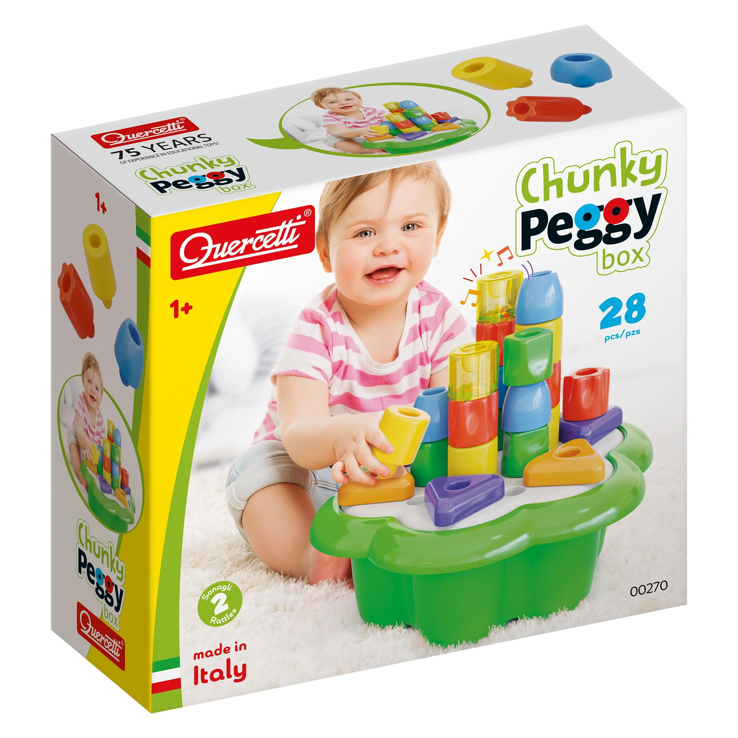 Quercetti Chunky Peggy Box - Mosaico di Chiodoni per Bambini