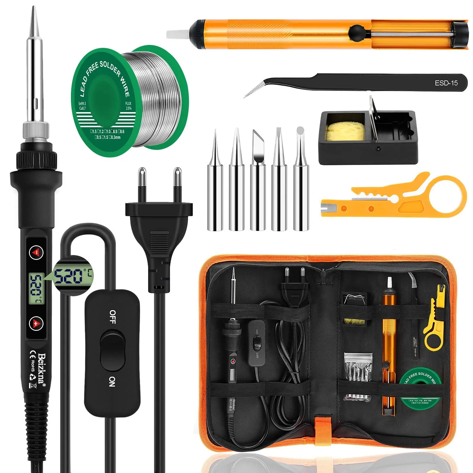 Kit Saldatore a Stagno 80W LCD Temperatura Regolabile