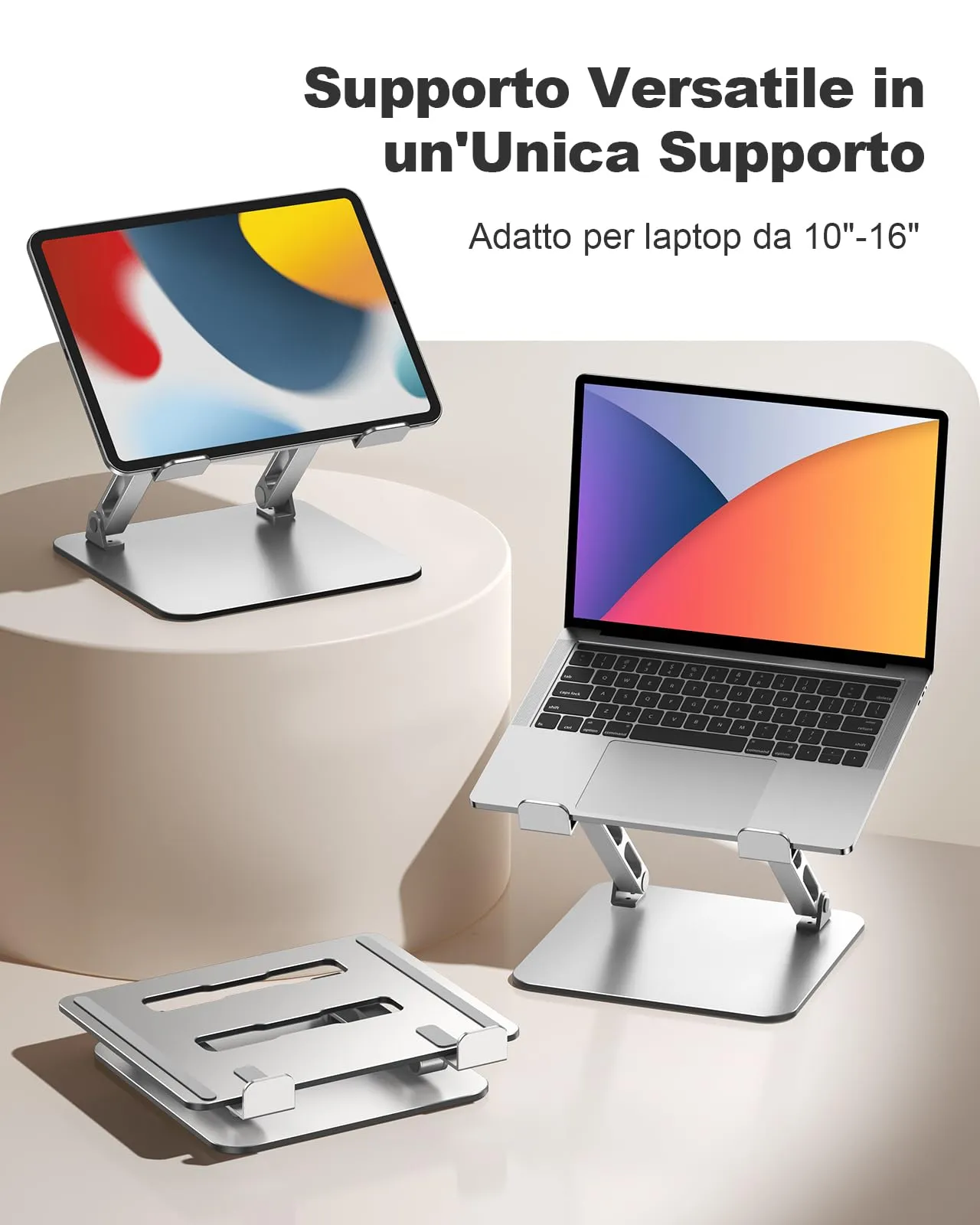 PUTORSEN Braccio per onitor con ripiano per coputer portatile per