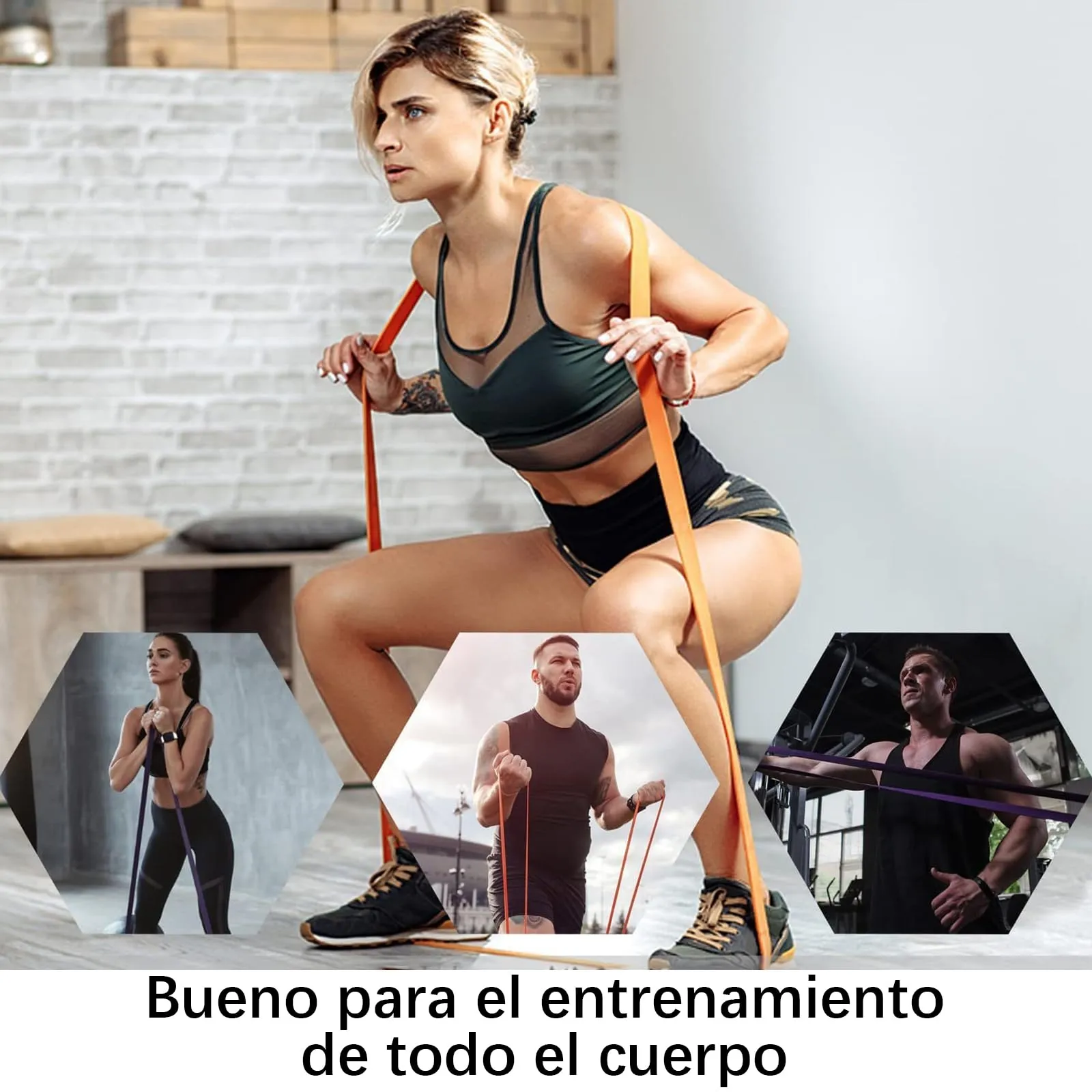 Fasce di resistenza, fasce per trazioni, per esercizi di allenamento per uomini e donne, stretching del corpo, fisioterapia, allenamento muscolare, arancione