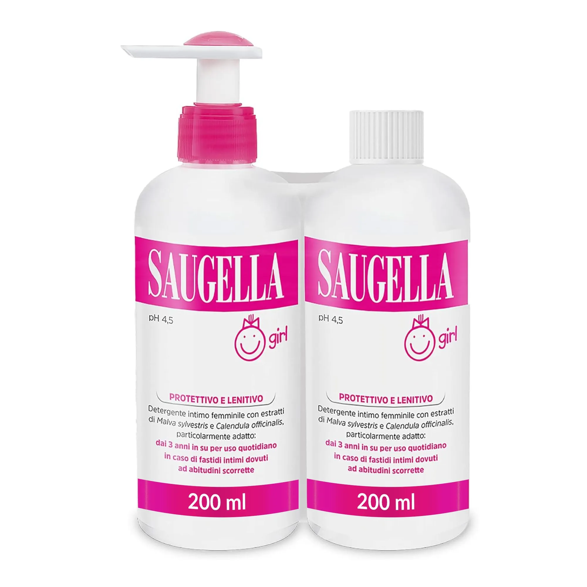 Saugella Girl Detergente Intimo Delicato - Doppia Confezione 2x200ml
