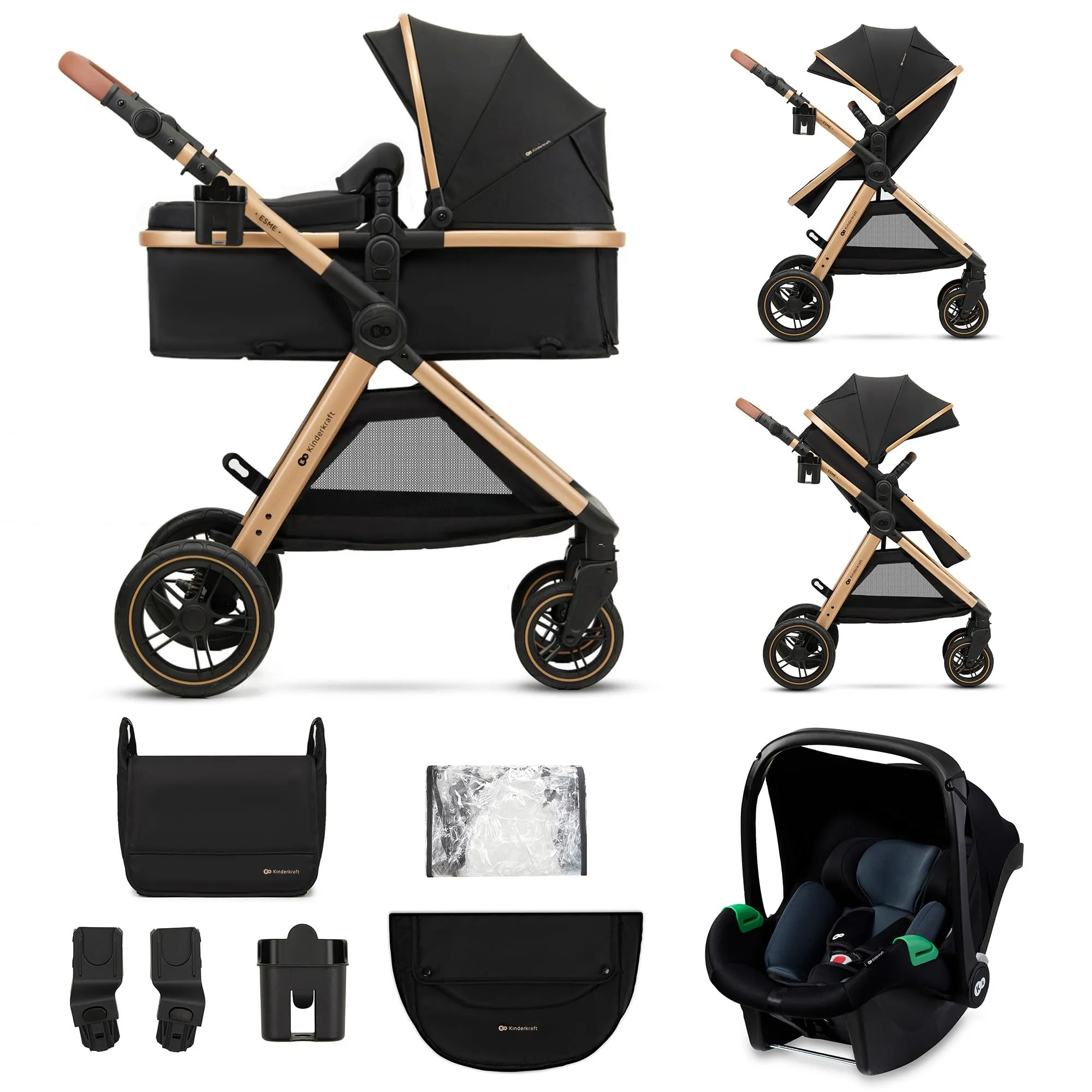 Kinderkraft ESME Trio Passeggino 3 in 1 con Ovetto i-Size