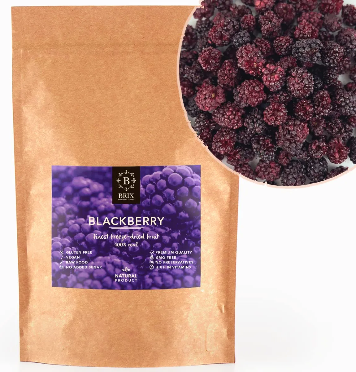 BRIX Mora Liofilizzata - 95g di Pura Delizia Naturale