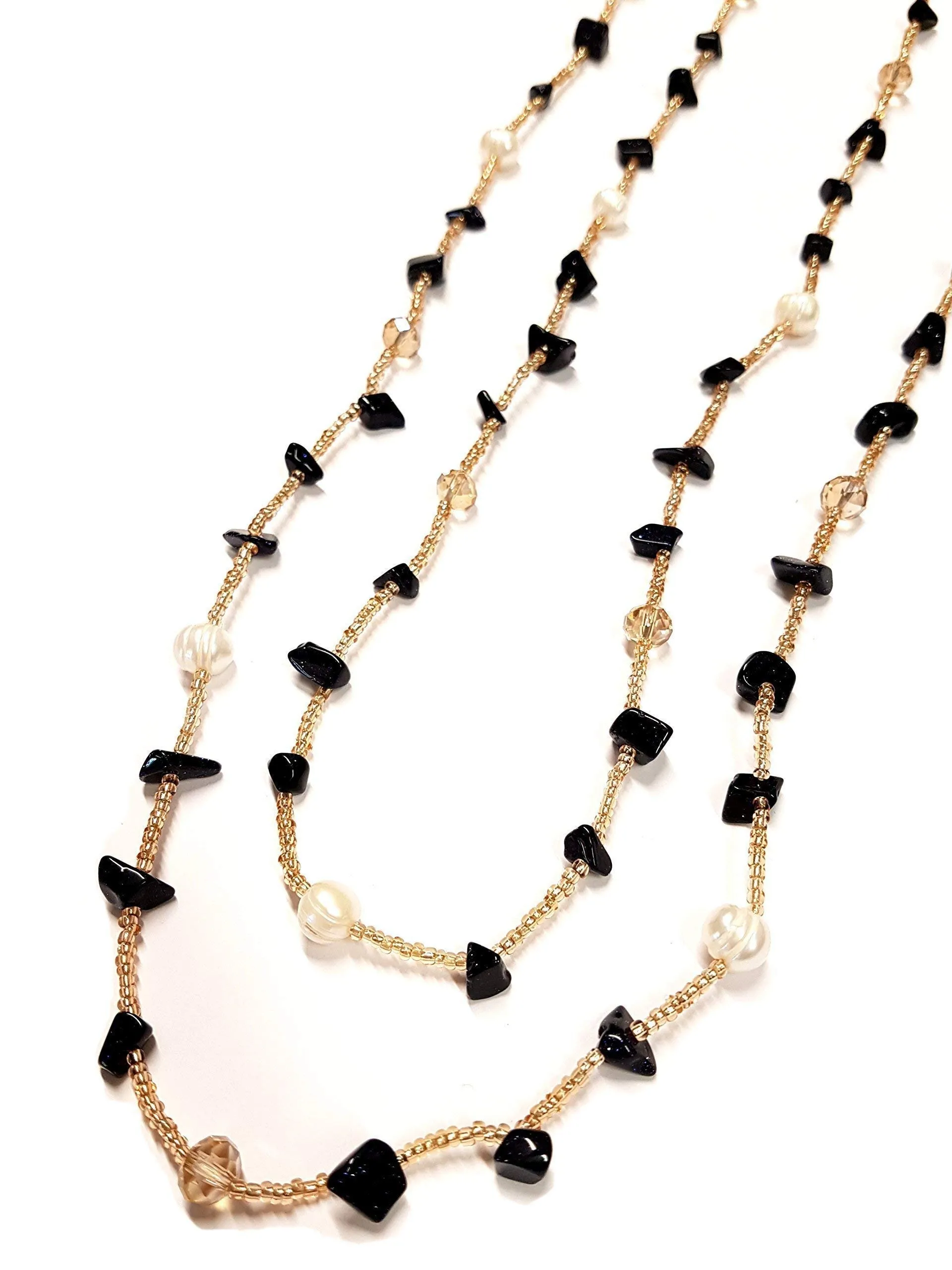 Linea Italia Gioielli - Collana lunga con perle e pietre naturali