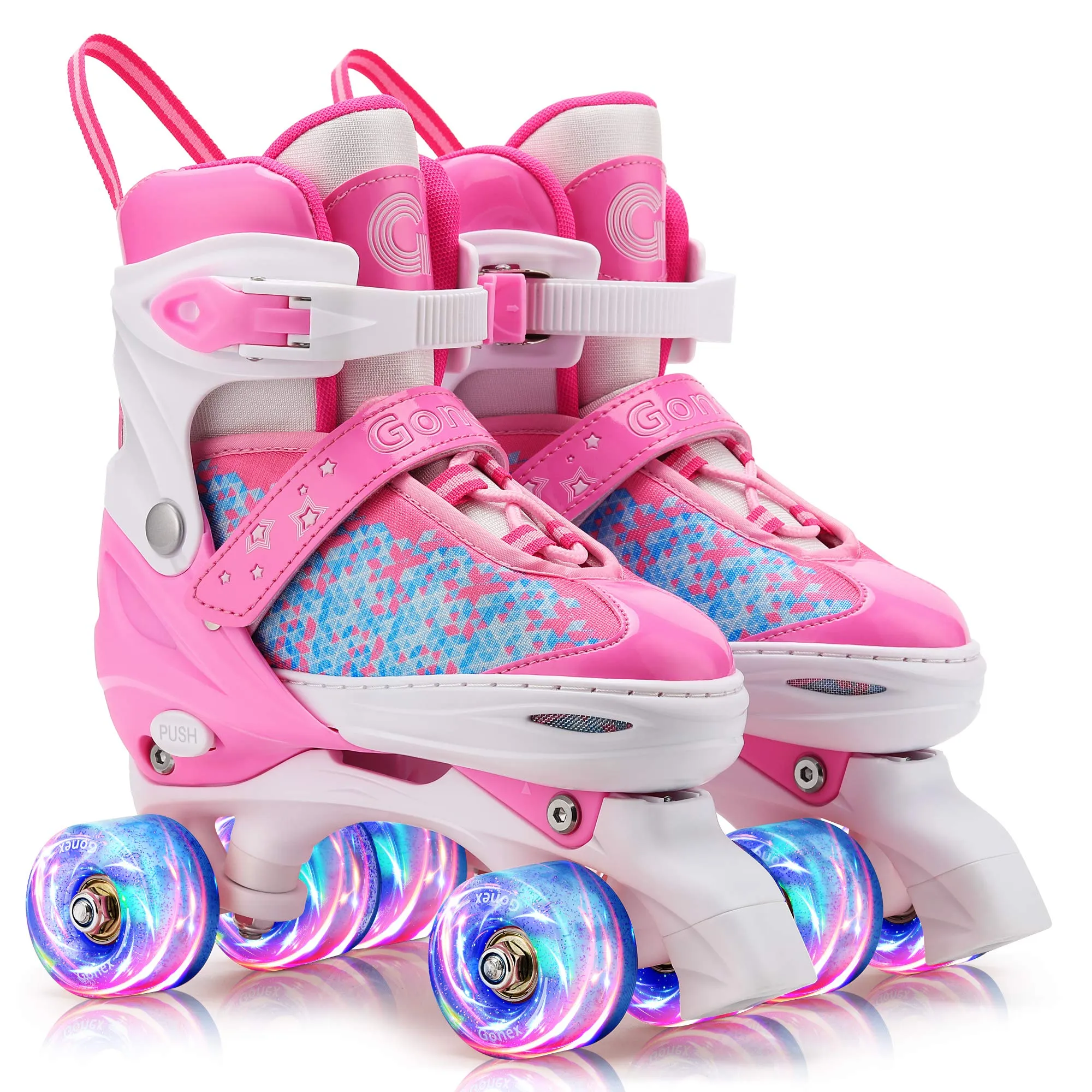 Gonex Pattini a Rotelle Regolabili con LED per Bambini e Principianti