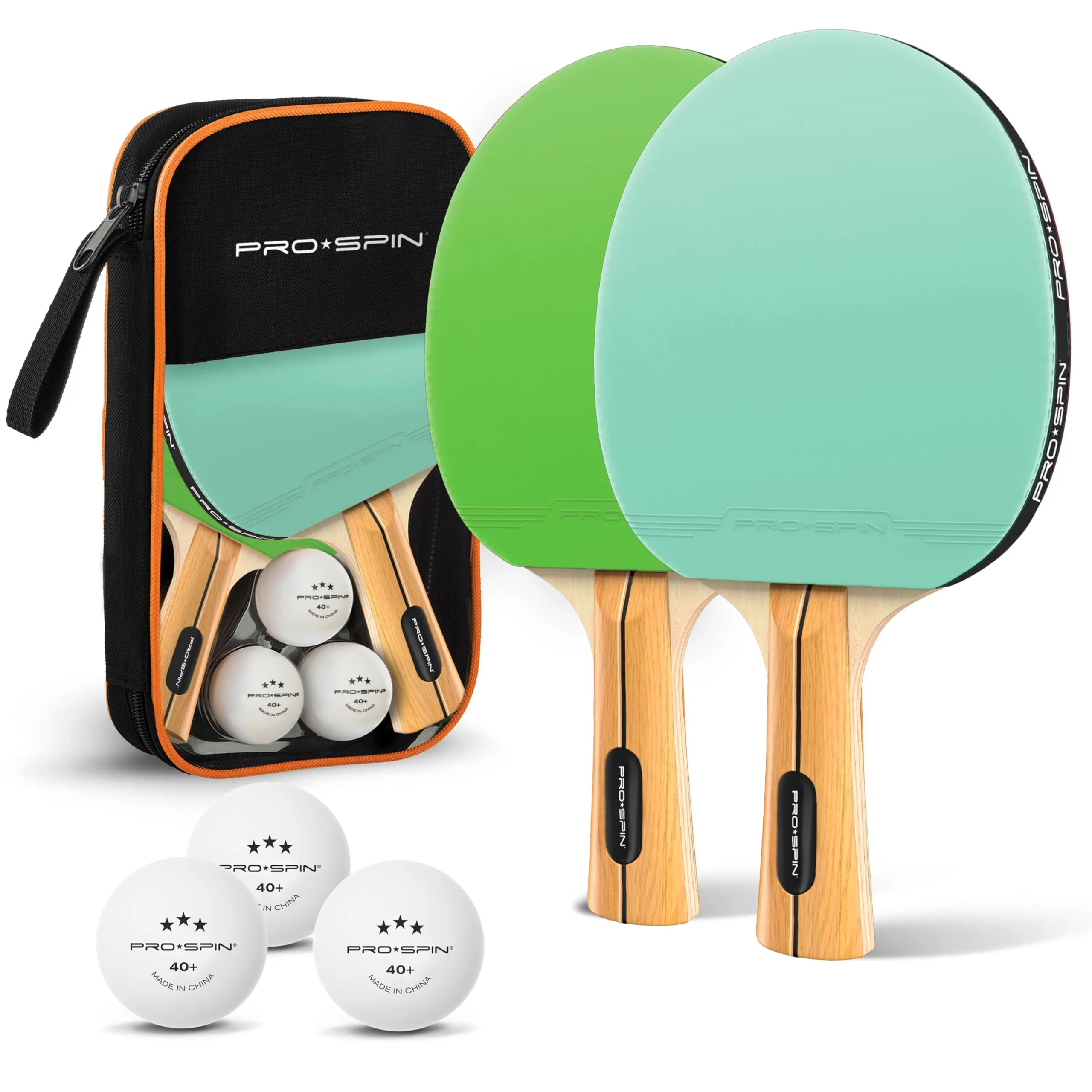 PRO-SPIN Set Ping Pong da Tavolo di Alta Qualità (2 Giocatori)