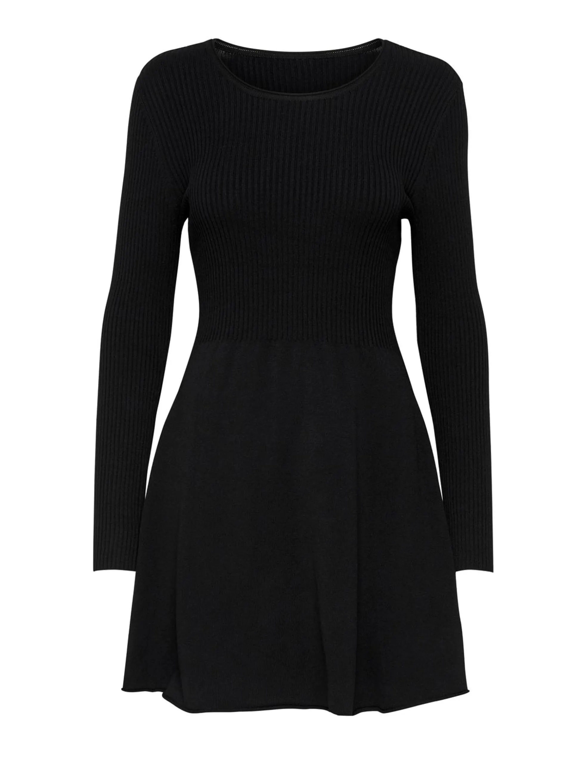 Only Onlalma L/S O-neck Dress Knt Noos - Vestito Nero da Donna