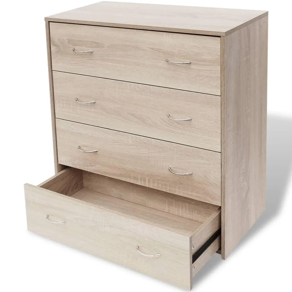 vidaXL Credenza con 4 Cassetti in Rovere