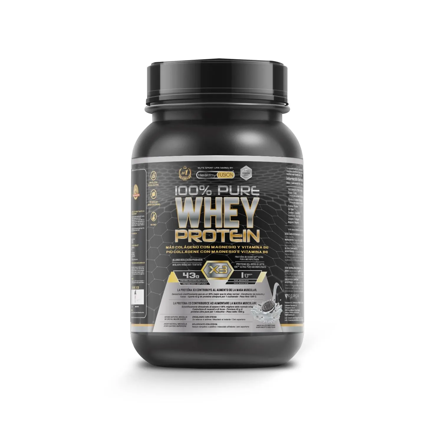 Healthy Fusion Whey Protein Biscotto - Proteine del Siero del Latte con Collagene e Magnesio