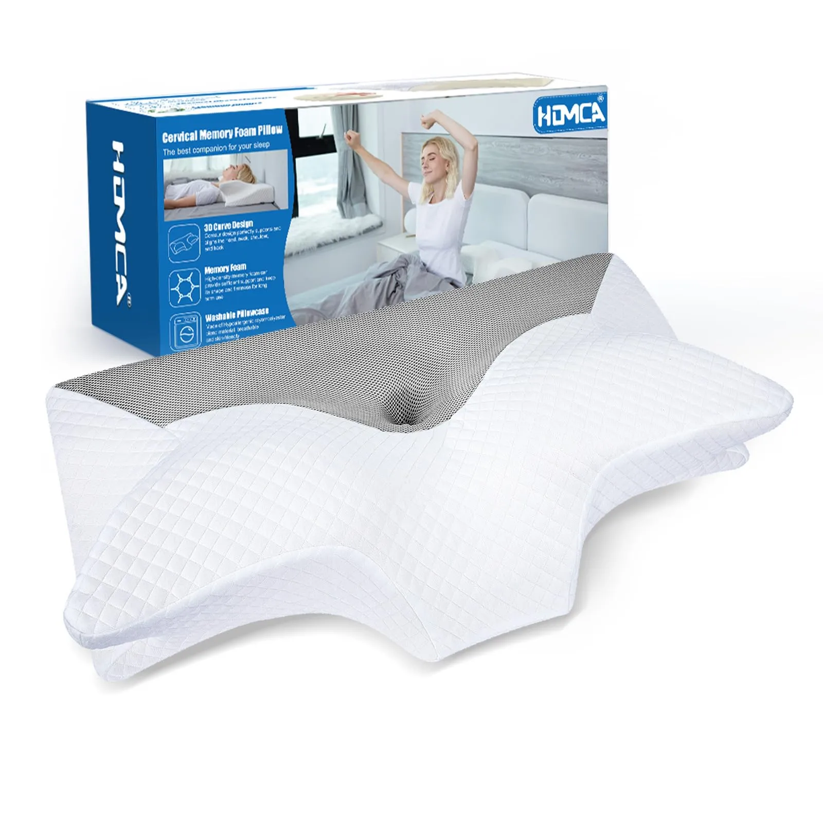 HOMCA Cuscino Cervicale Ortopedico in Memory Foam