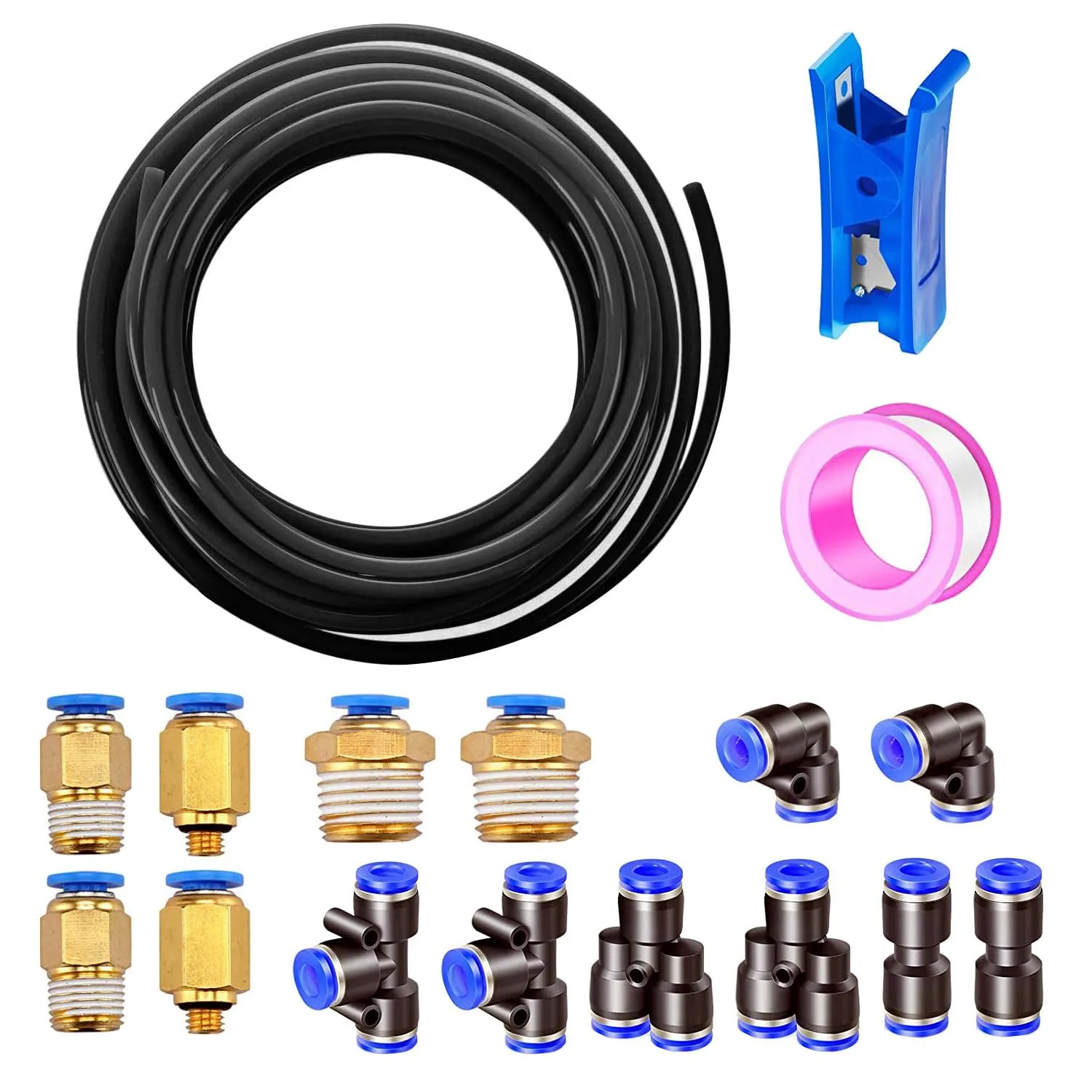 Tubo Pneumatico in Poliuretano HAXIHA 12 Metri con Raccordi Rapidi