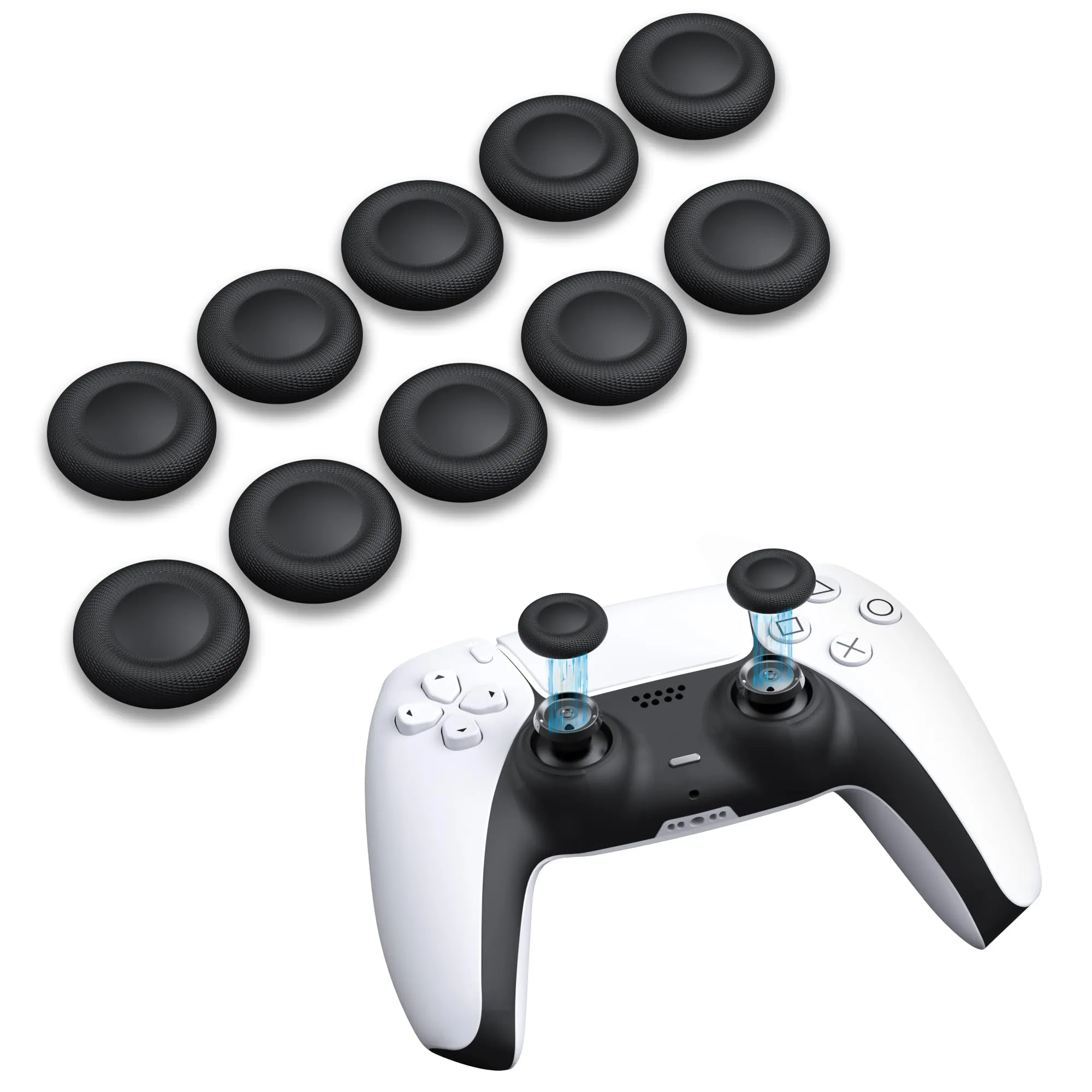 NEWDERY 10 Tappi Joystick Antiscivolo per Controller PS5/PS4