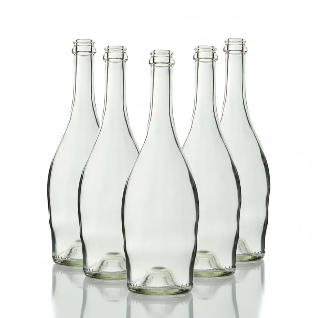 BERARDI Set 6 Bottiglie in Vetro Vintage Ermetiche con Tappo Oro