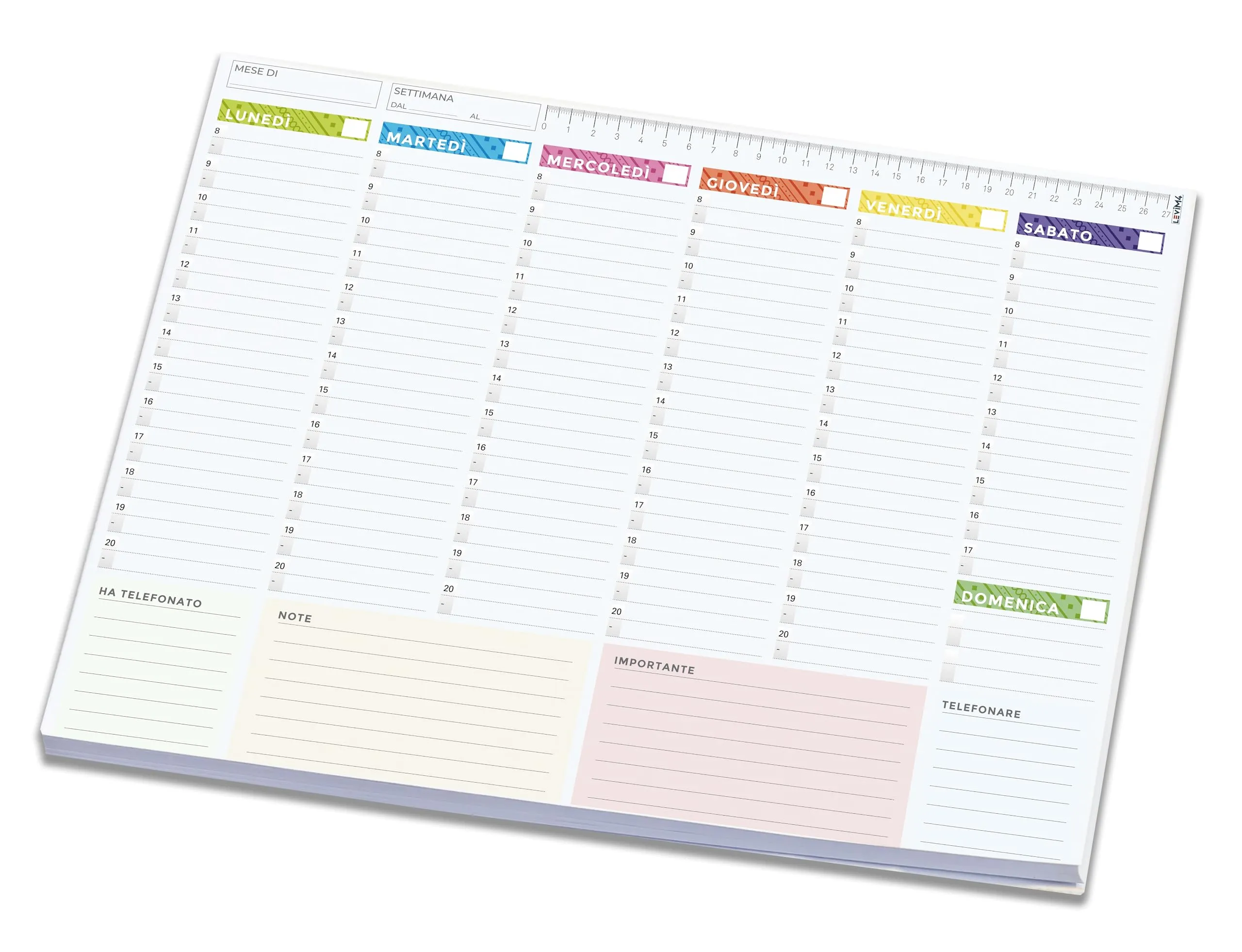 LEViM4 - Planner Settimanale 2026 da scrivania formato A3