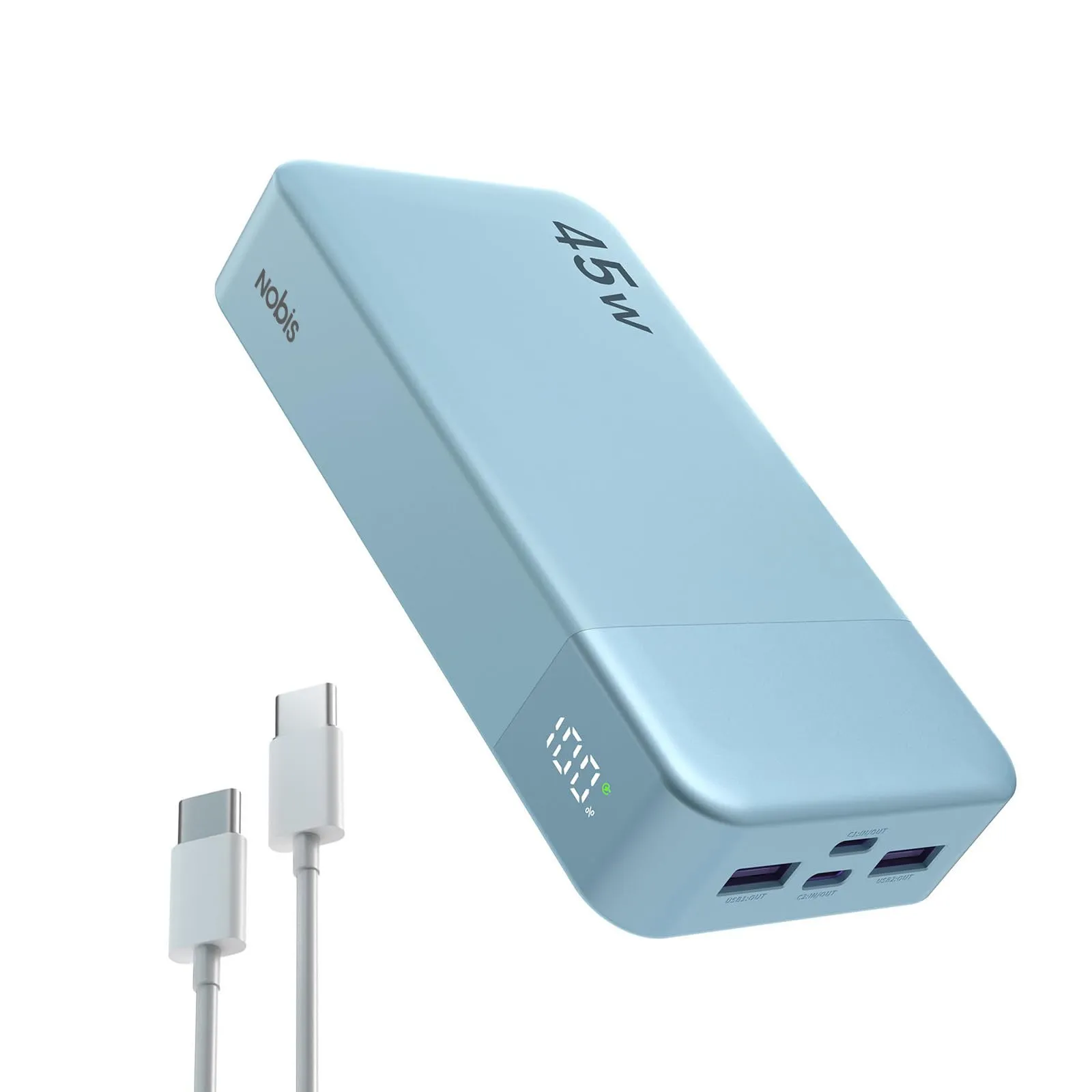 NOBIS Power Bank 20000mAh 45W Ricarica Rapida (Blu)