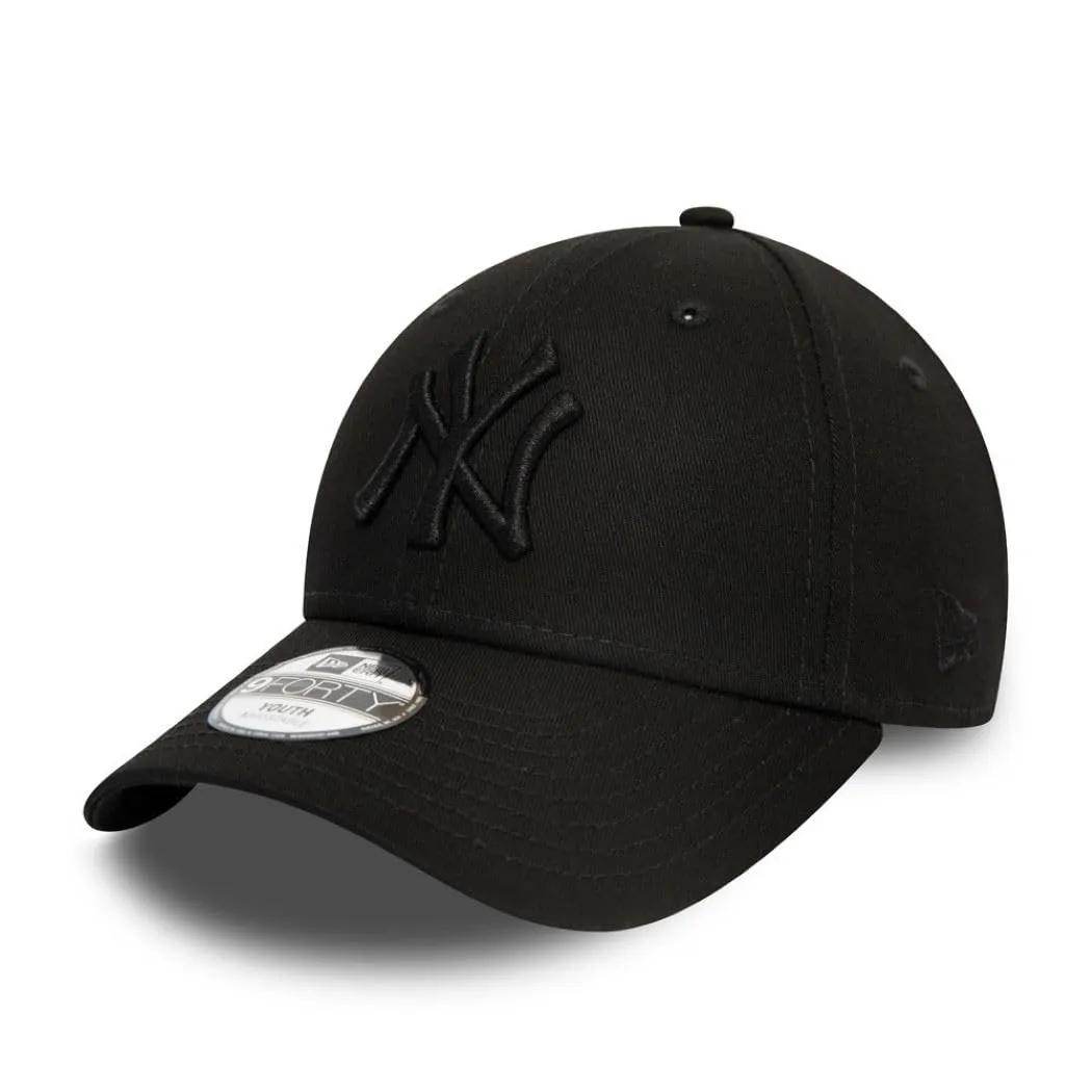 New Era York Yankees 9FORTY Cappellino Regolabile Bambino League Essential Nero/Nero