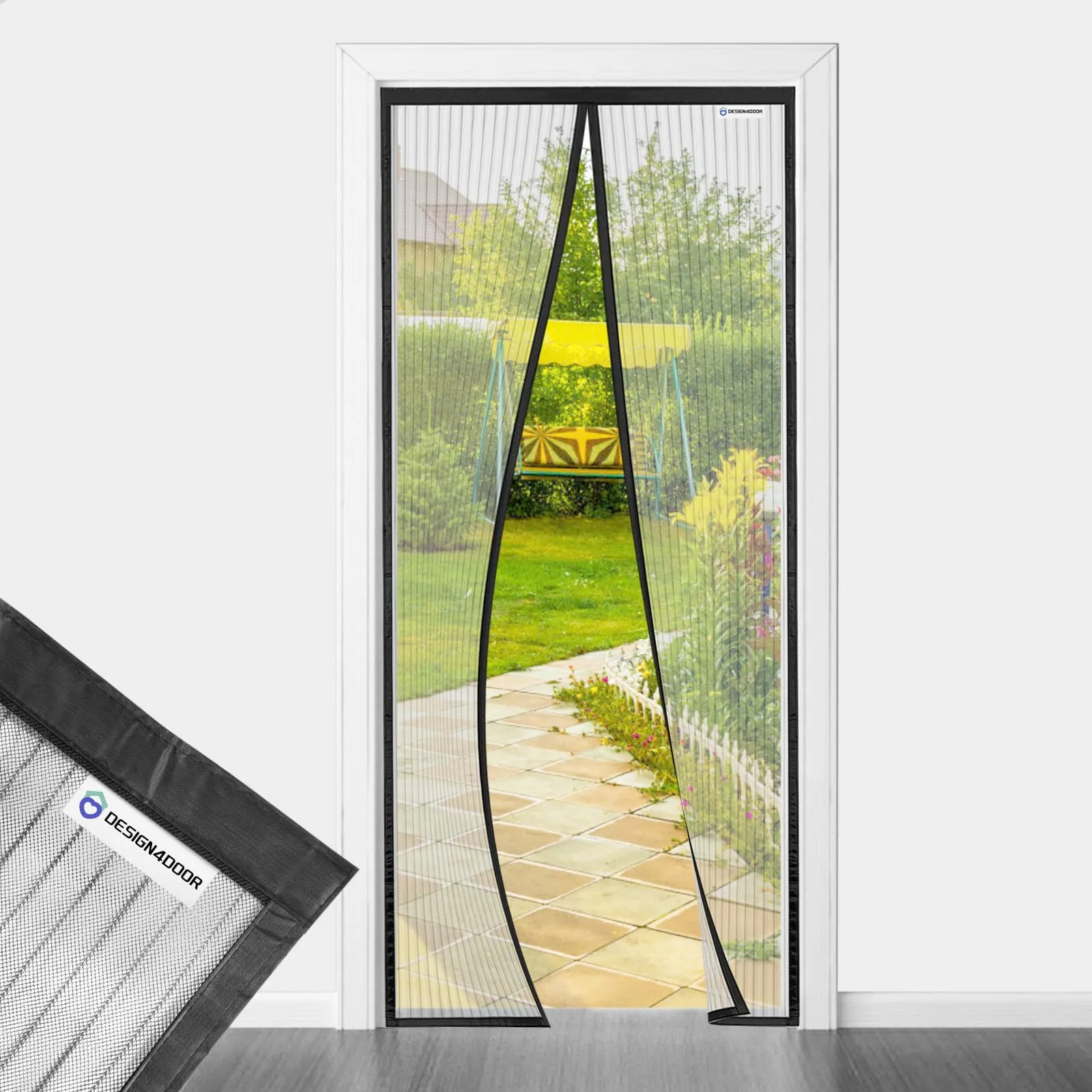 DESIGN4DOOR Zanzariera Magnetica per Porta Finestra 120x250 cm