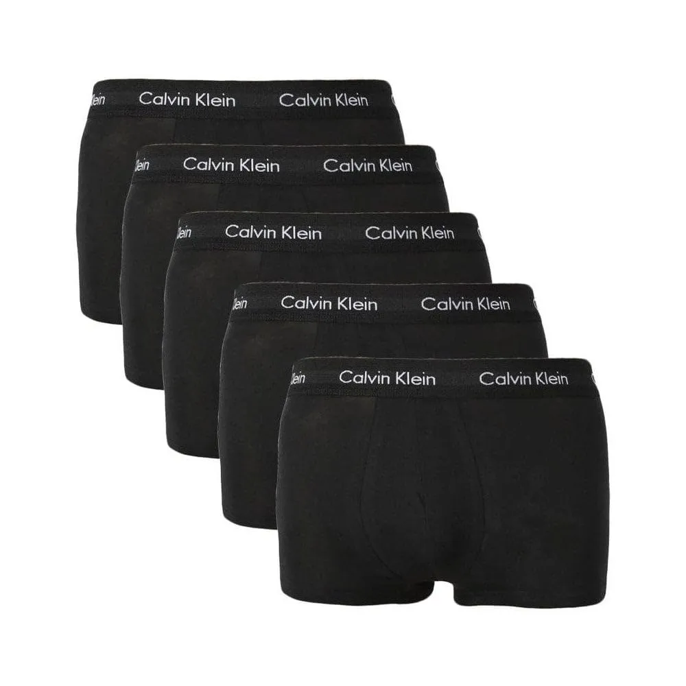 Calvin Klein Pantaloncino Boxer Uomo Confezione da 5 Cotone Elasticizzato, Nero