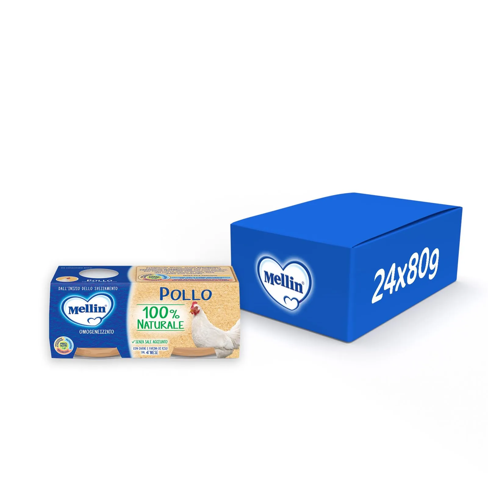 Mellin Omogeneizzato Pollo 100% Naturale - 24x80g