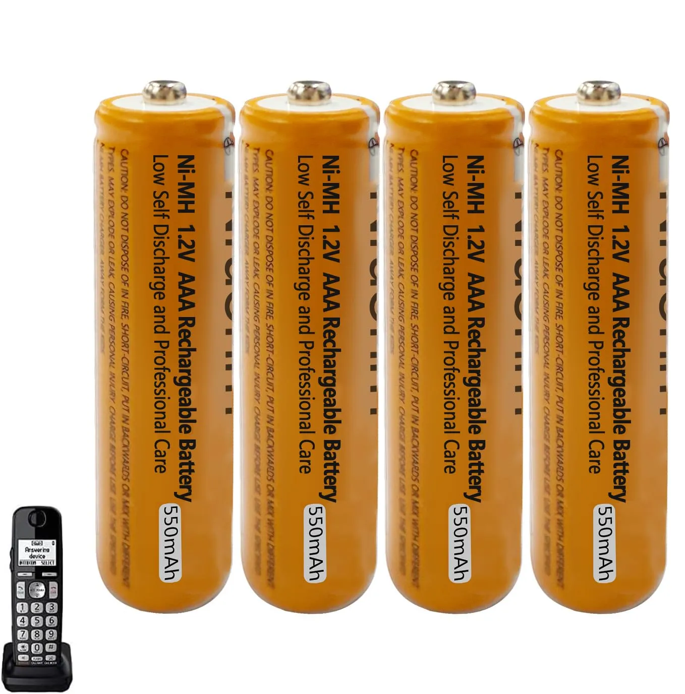 Batterie Ricaricabili AAA 550mAh per Telefoni Cordless Panasonic Gigaset (Confezione da 4)
