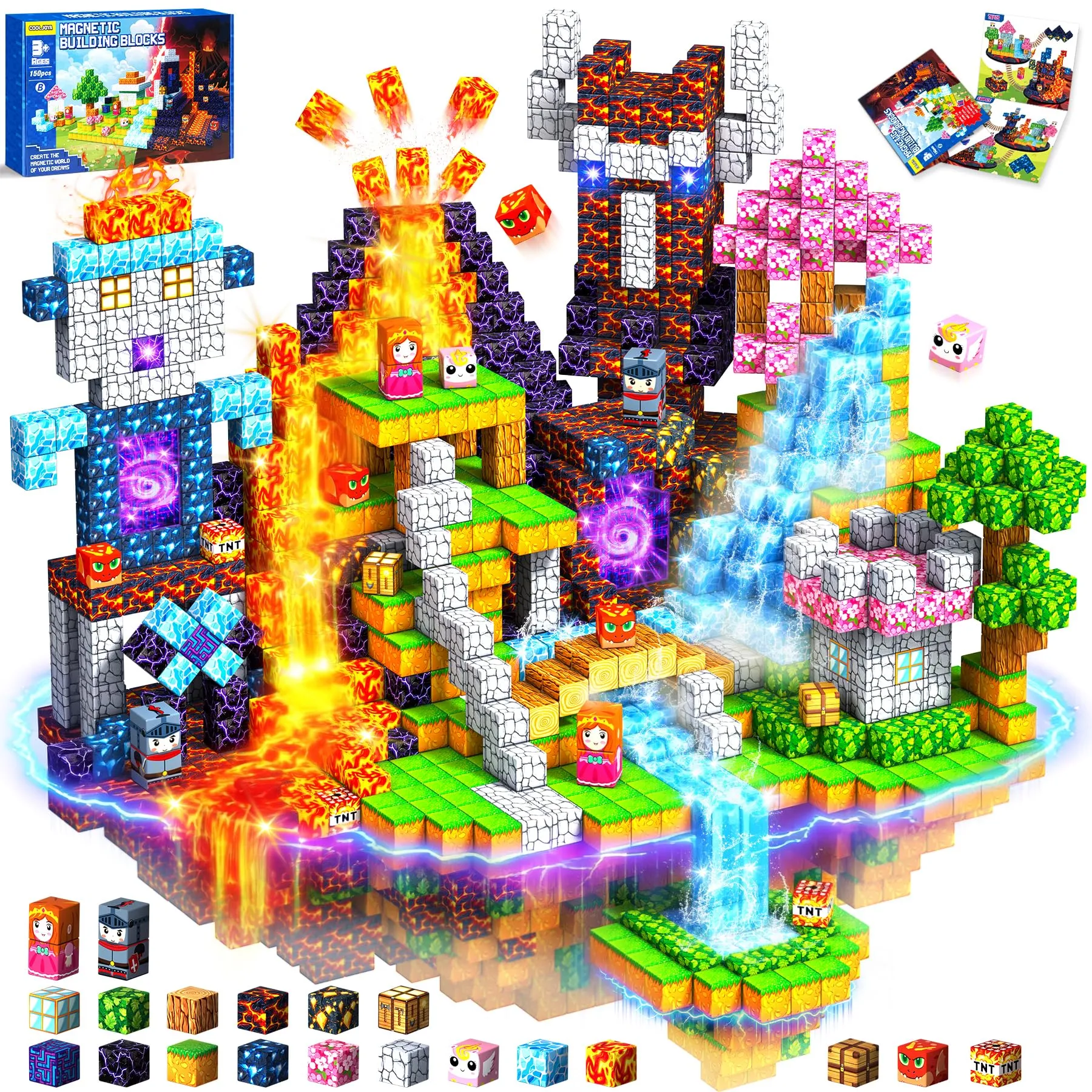 COOLJOYA Costruzioni Magnetiche per Bambini 150 Pezzi