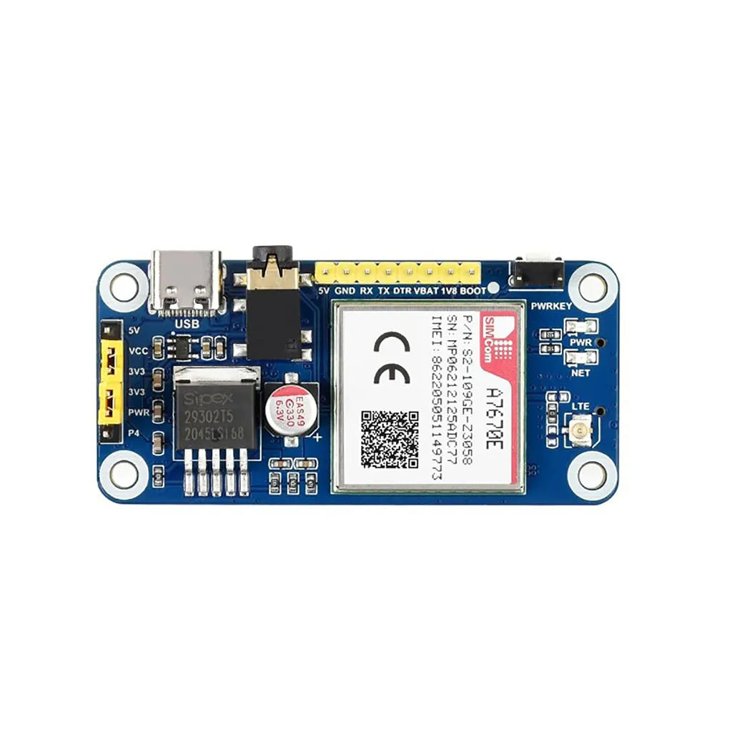 A7670E LTE Cat-1 HAT per Raspberry Pi, Supporto Multi Banda, 2G GSM/GPRS, Abilitazione Comunicazione LTE Cat-1/2G & Posizionamento LBS