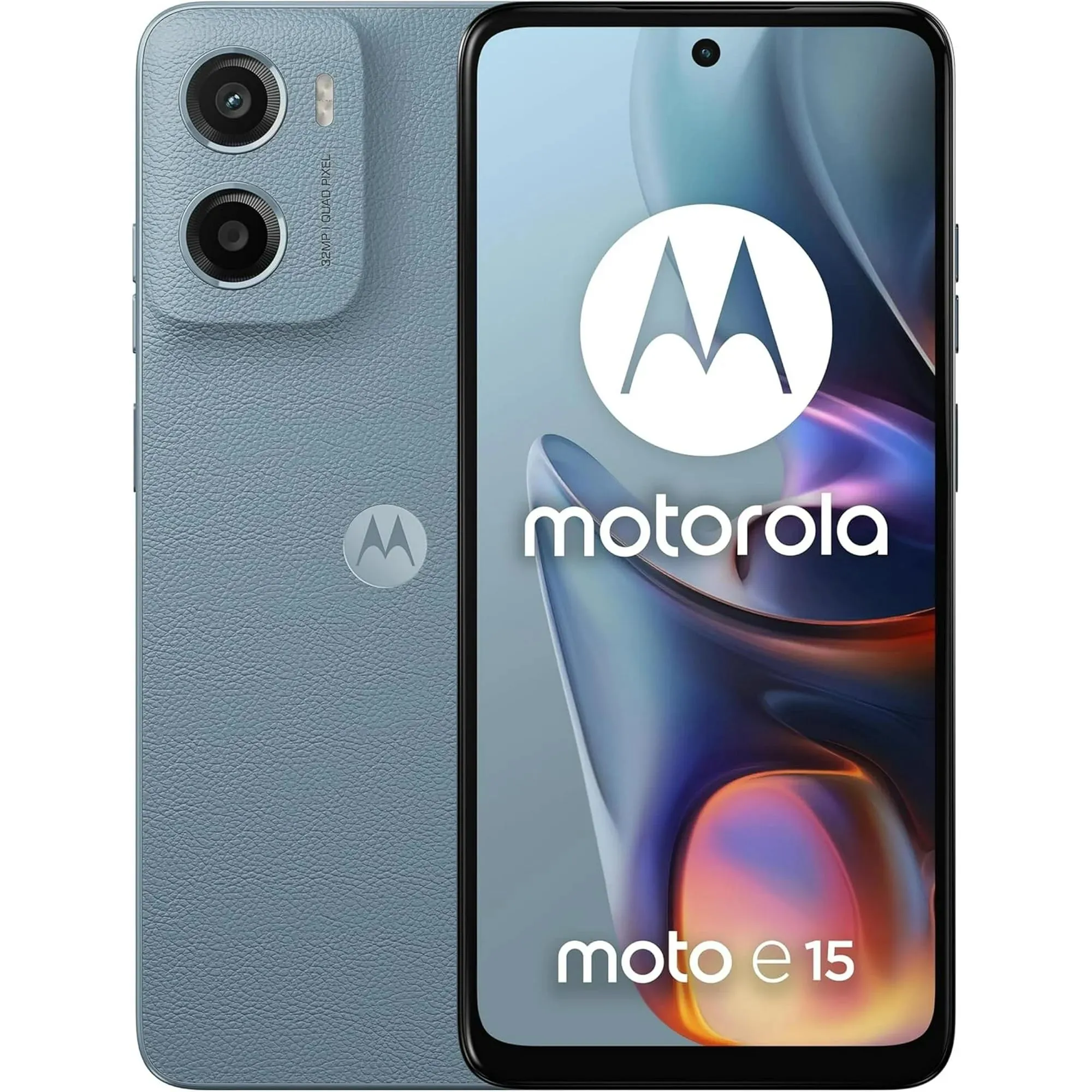Motorola Moto E15 Blu Nebbia - Smartphone Essenziale e Affidabile