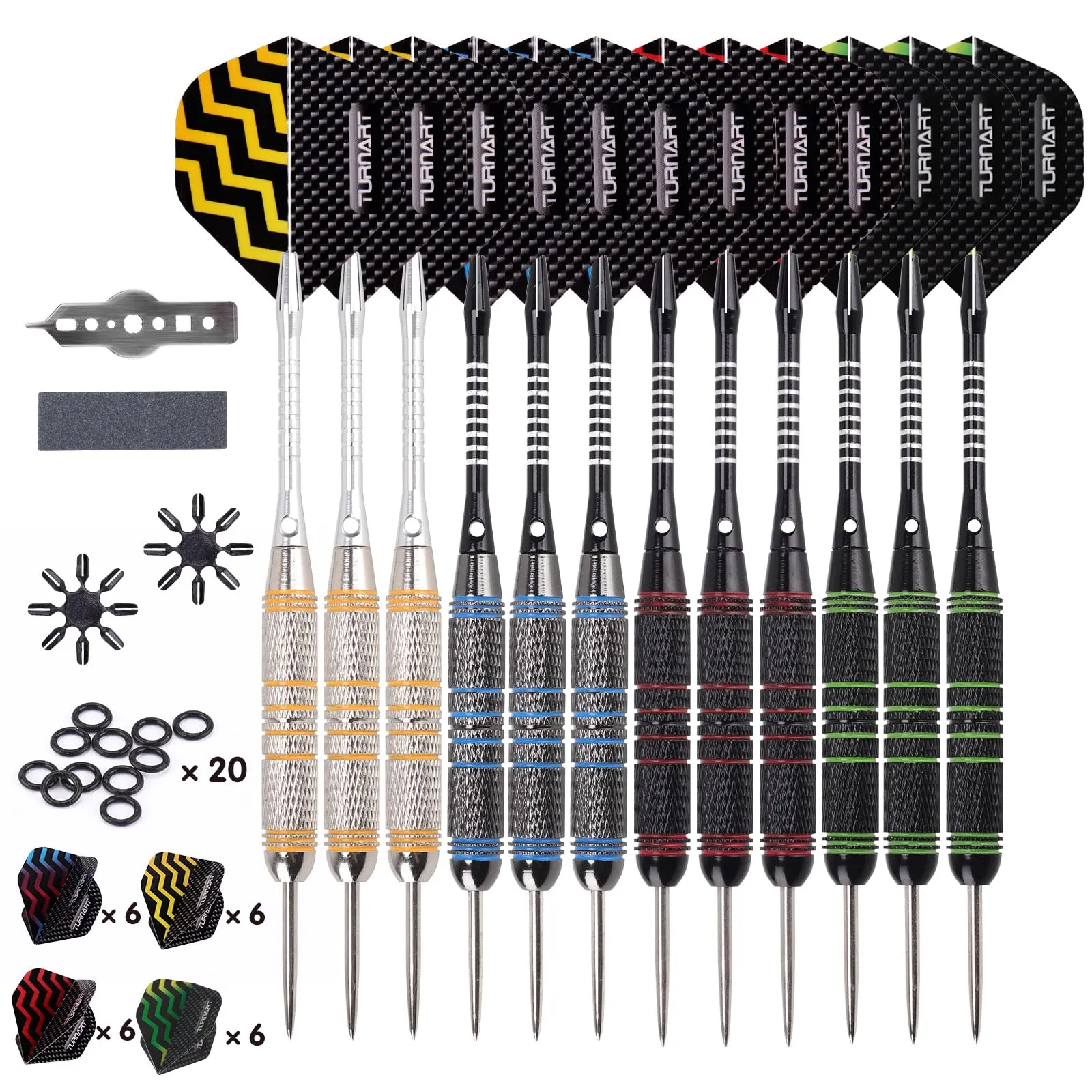 Turnart Freccette Professionali in Acciaio (Tungsteno), 12 Pezzi, 24 Grammi