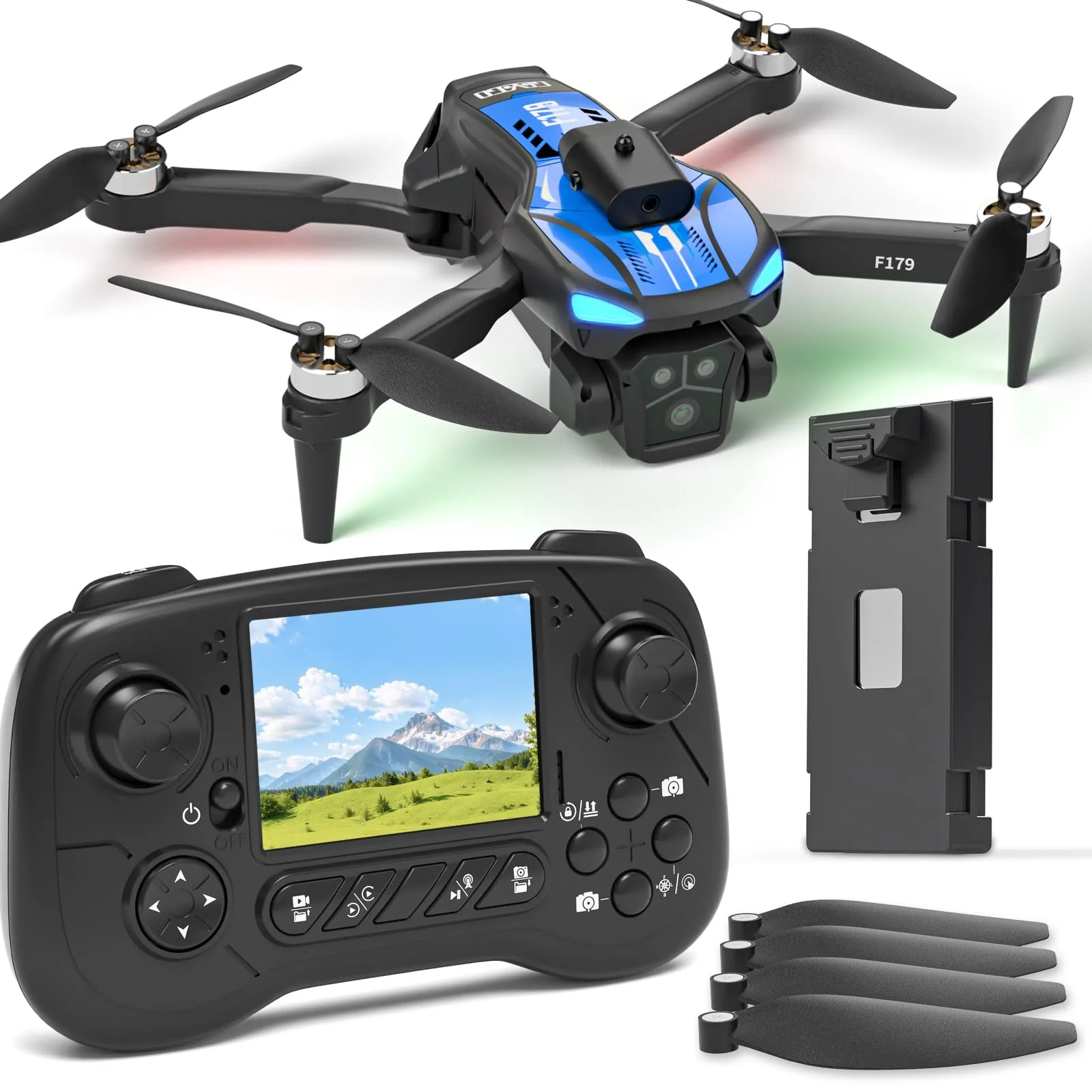 Drone F179 con Camera 1080P, Evitamento Ostacoli e Funzioni Avanzate
