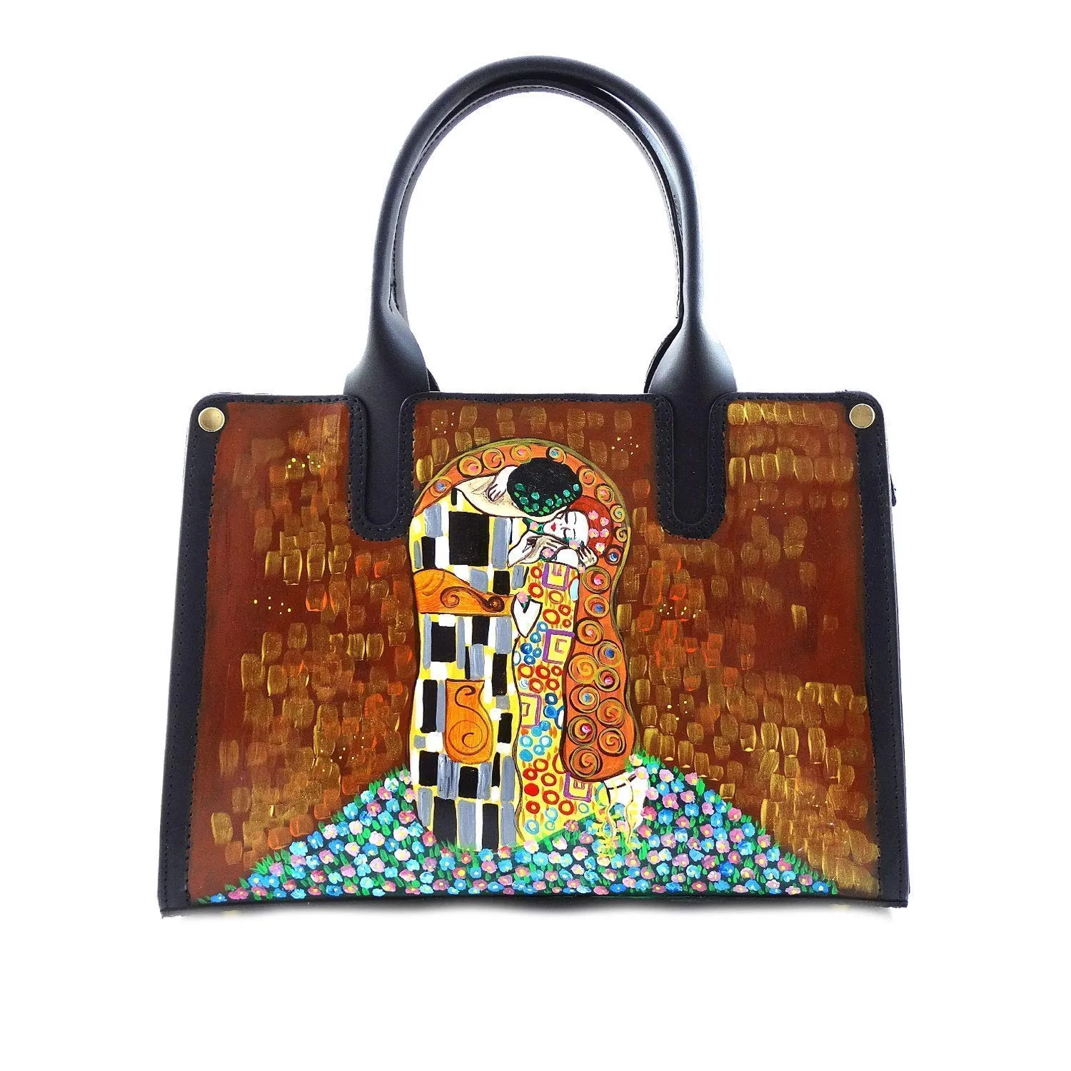 Borsa in pelle dipinta a mano - Il Bacio di Klimt