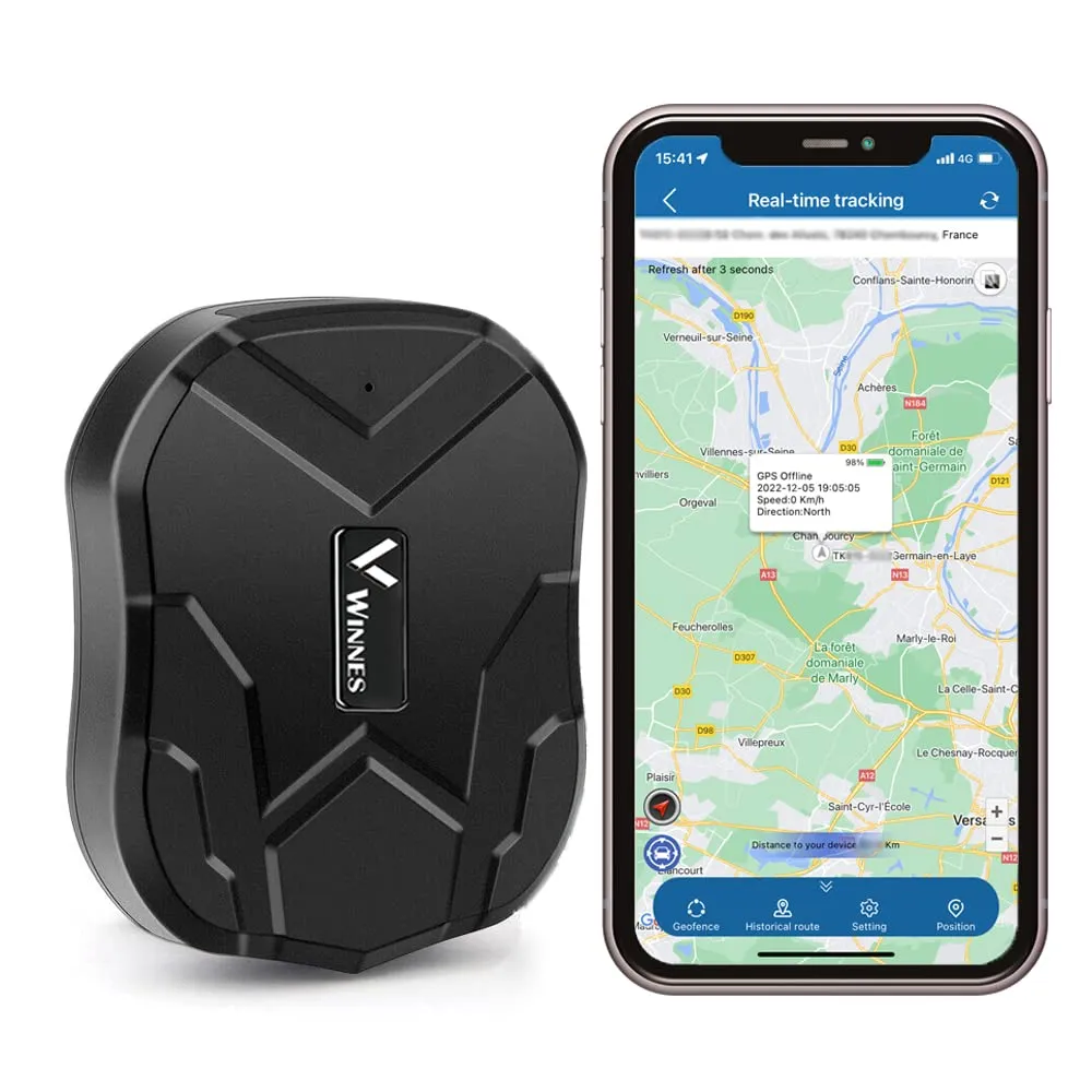 Localizzatore GPS Tracker Winnes TK905 per Auto, Moto, Camion - Antifurto con APP Gratuita, Batteria 5000mAh, Standby 90 Giorni, Magnetico IP58