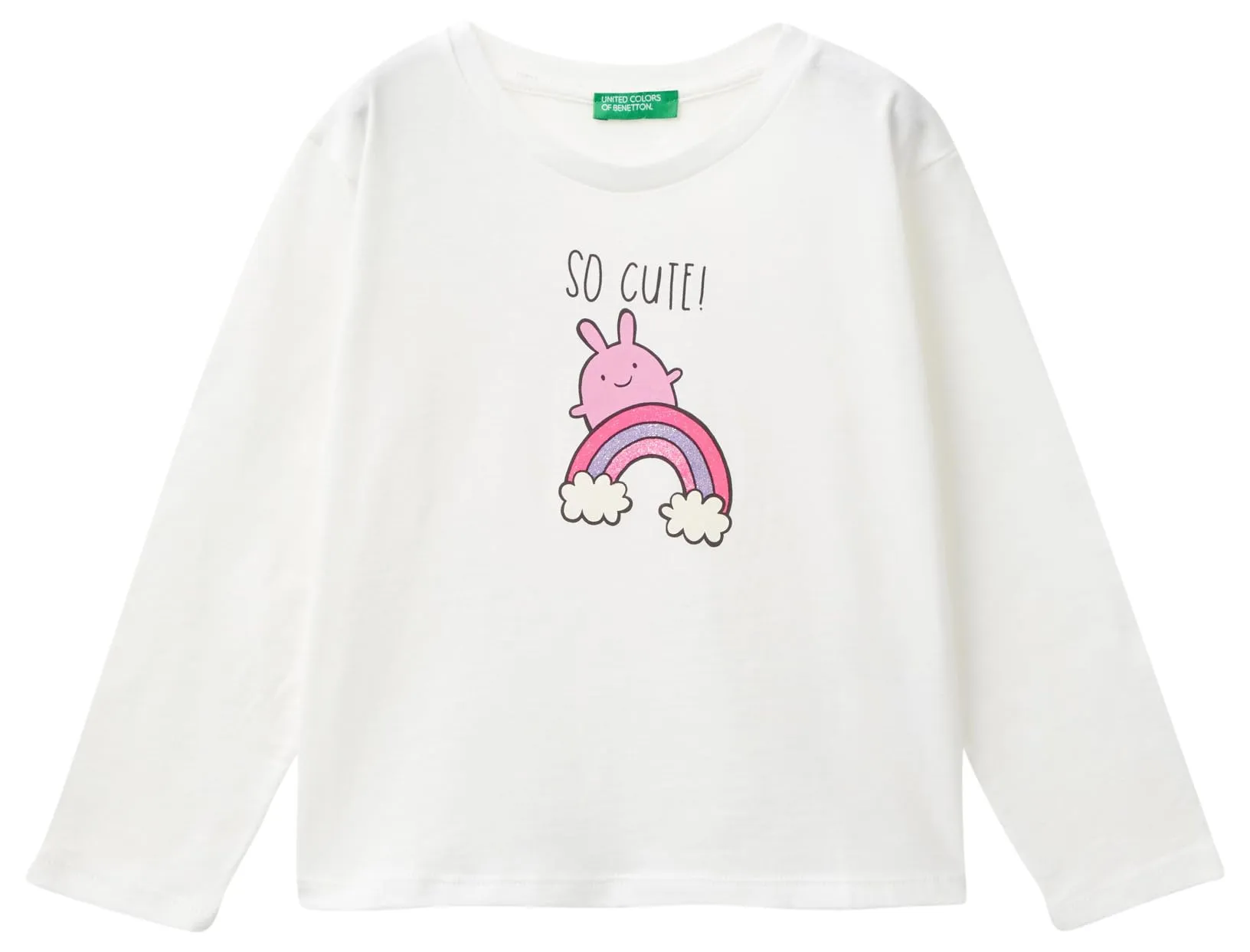 T-Shirt Girocollo Manica Lunga Glitter United Colors of Benetton