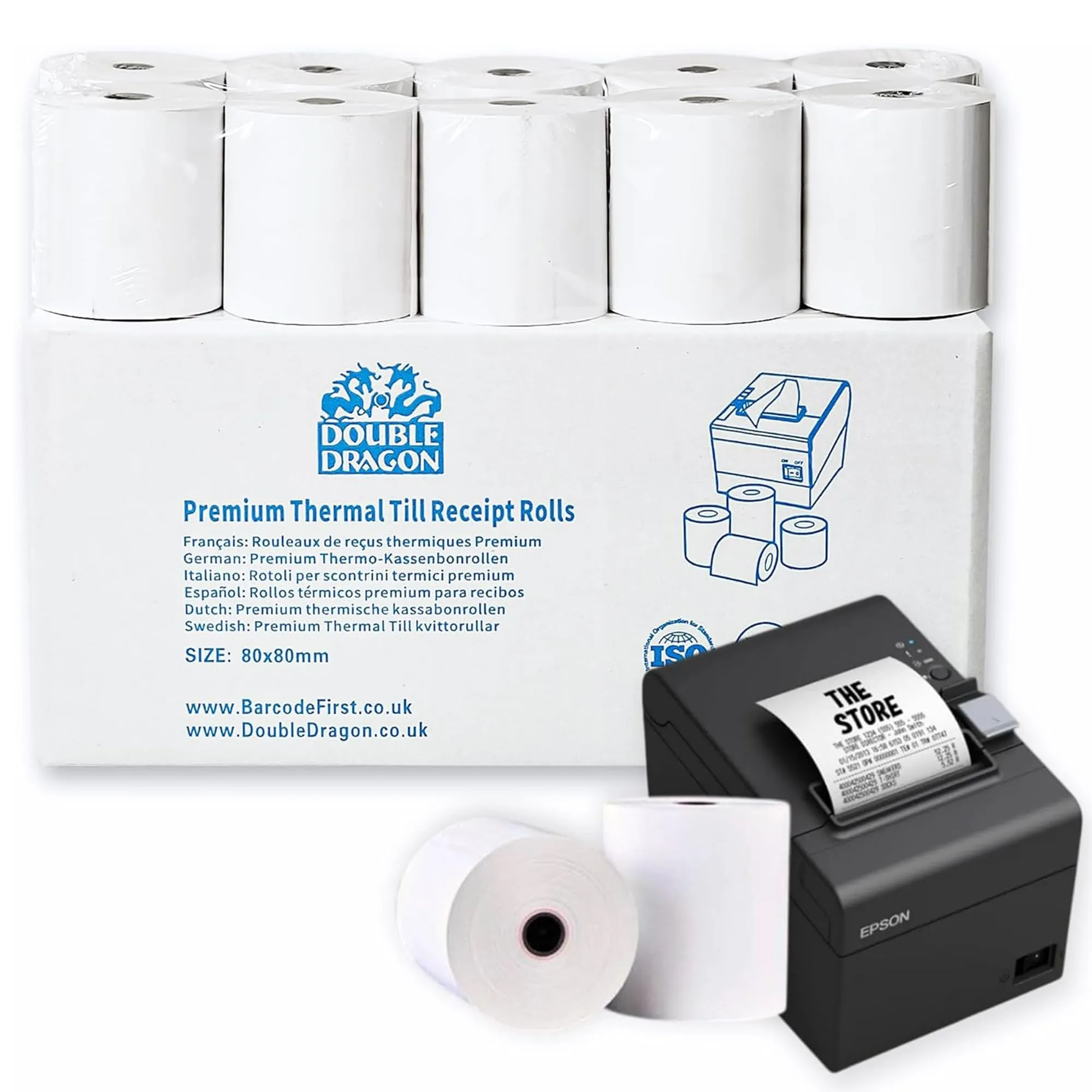 Rotoli Carta Termica 80x80 mm per POS - Confezione da 10 Rotoli