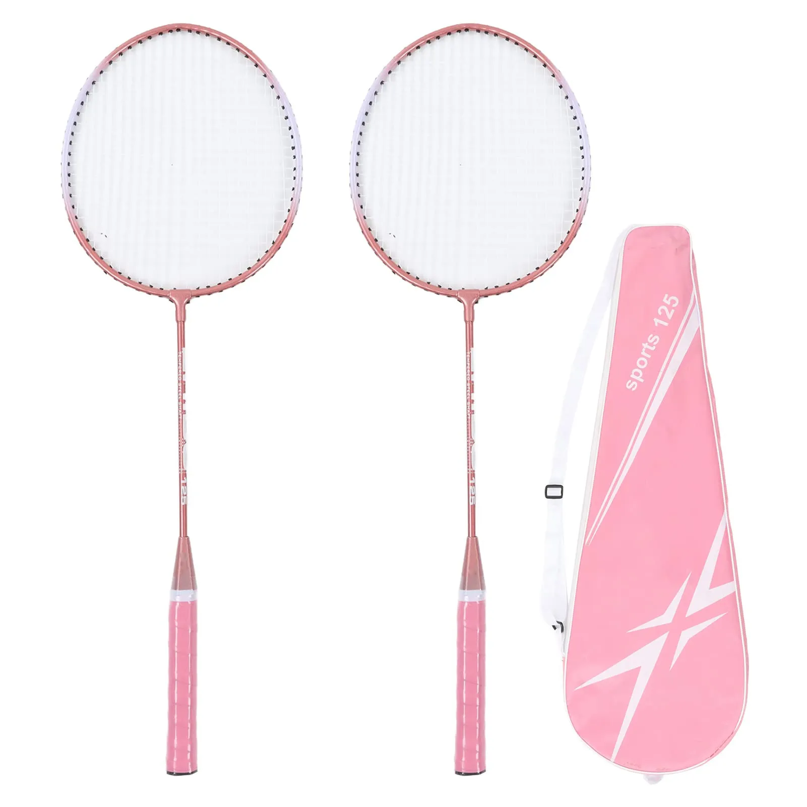 Set Badminton con Borsa - 2 Racchette Rosa per Adulti e Bambini