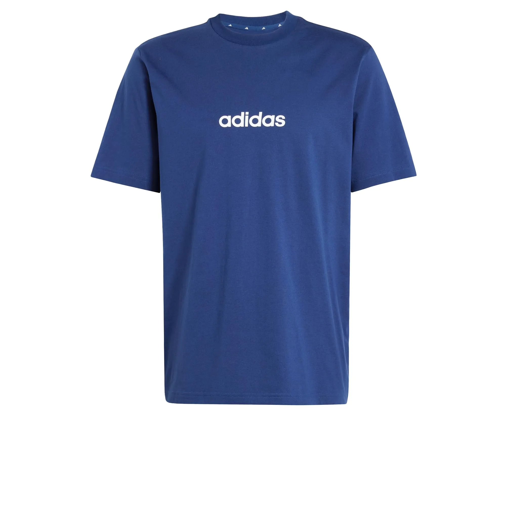 Adidas Essentials Linear Single Jersey Tee Uomo - Blu Scuro/Bianco